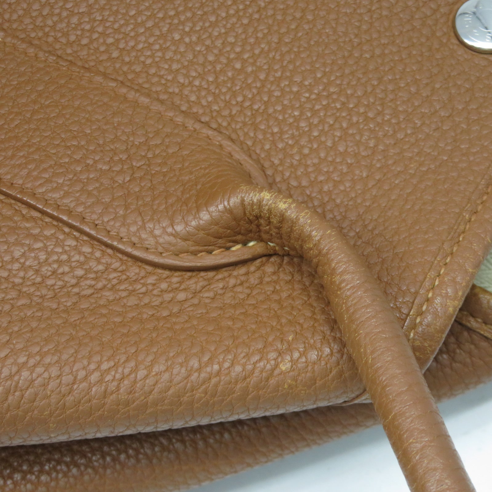 HERMES **【激減優惠】Clemence皮革Garden Party PM銀扣手挽袋啡色