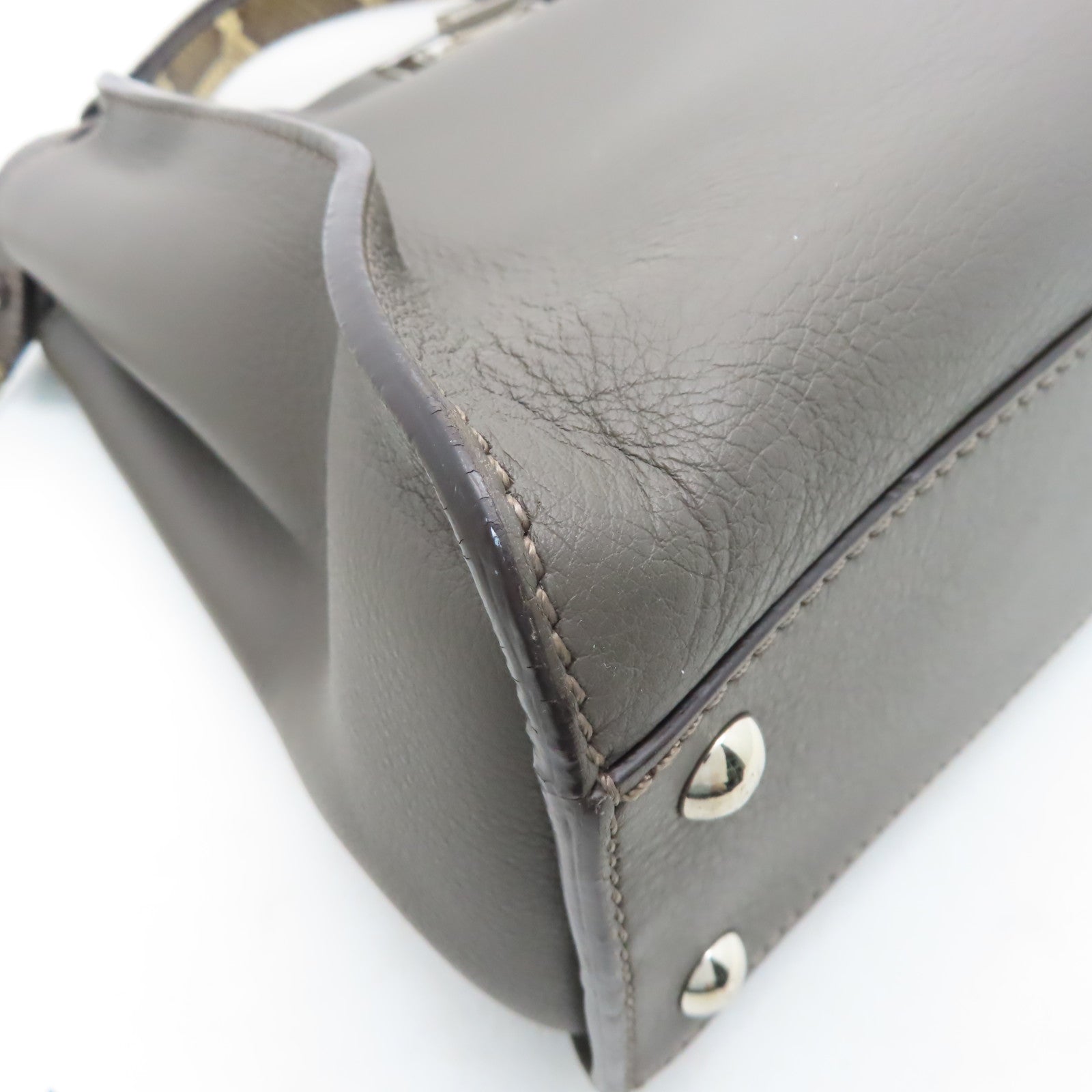 FENDI 【激減優惠】蛇皮皮革/牛皮皮革PeekBoo銀扣手挽肩背兩用袋