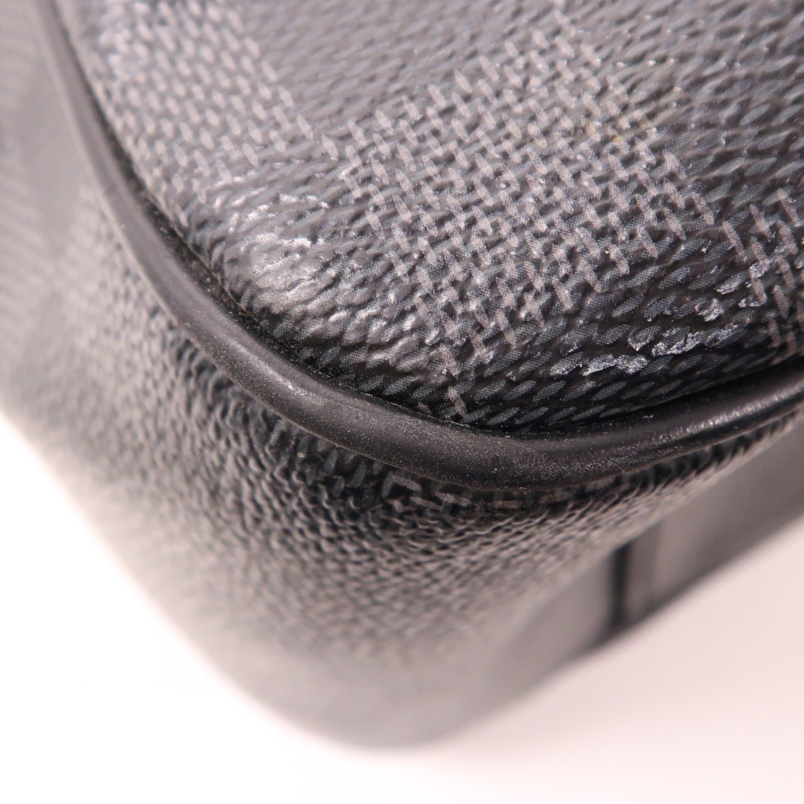 LOUIS VUITTON Damier Graphite Tadao MM銀扣手挽肩背兩用袋