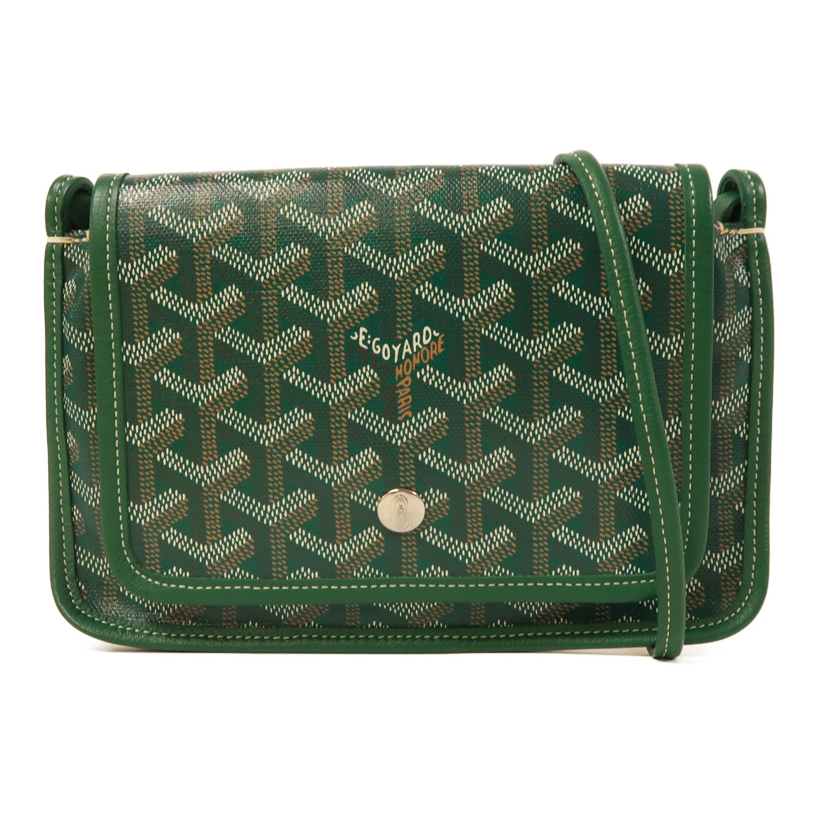 GOYARD 塗層帆布Plumet銀扣肩背袋綠色