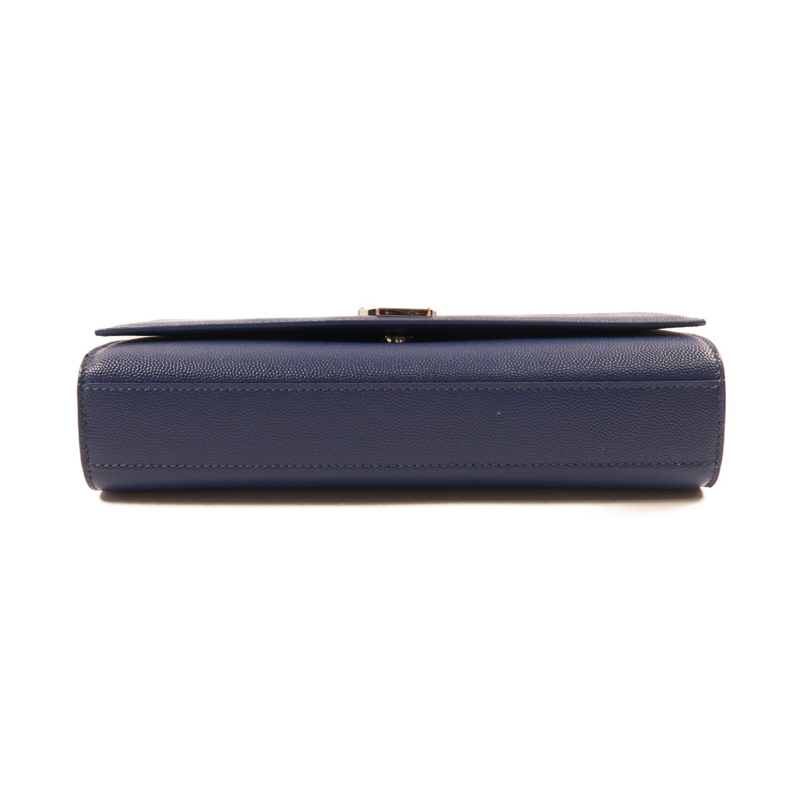 SAINT LAURENT 牛皮皮革Shoulder Bag銀扣鏈帶肩背袋藍色
