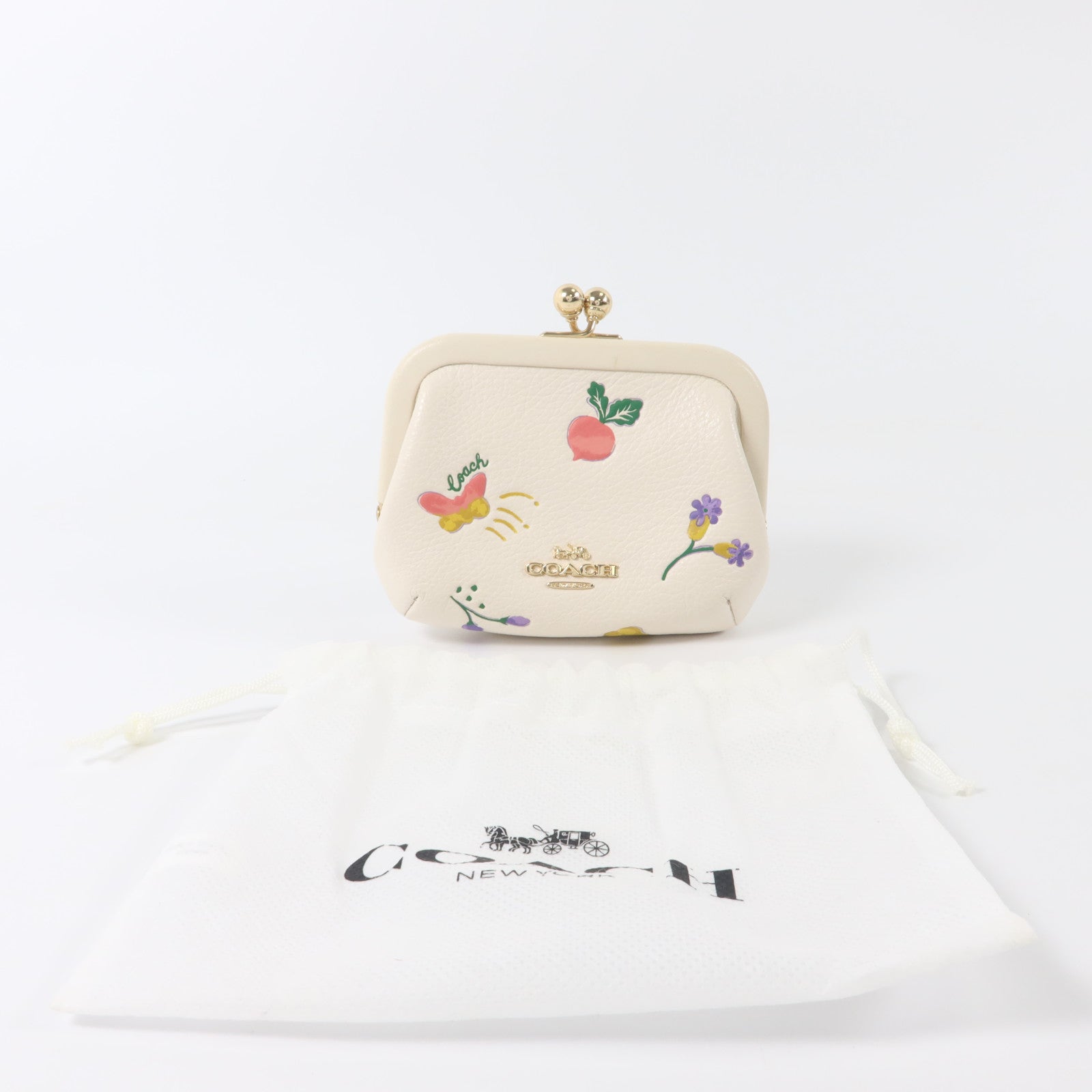 COACH 皮革Nora Kisslock Coin Purse零錢包