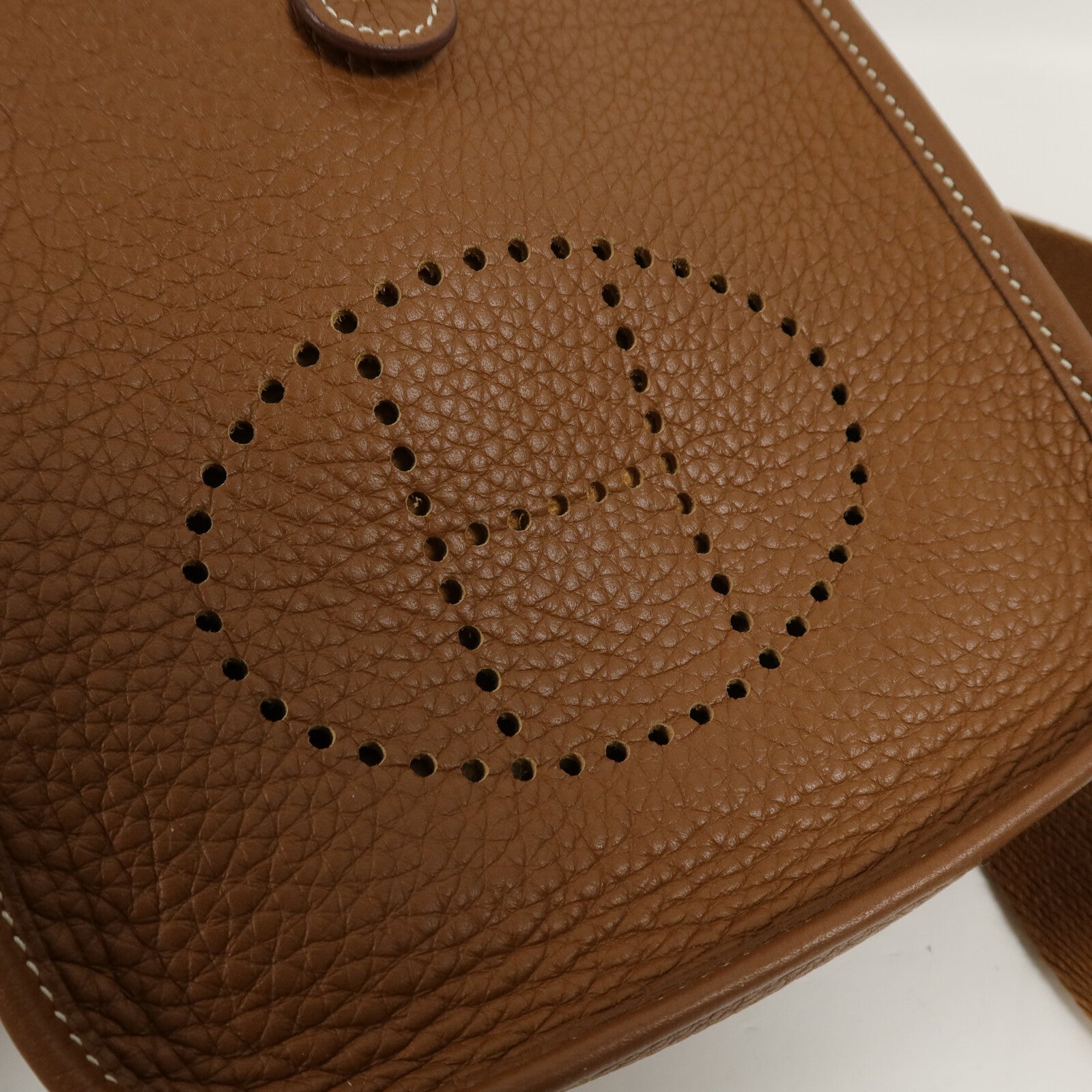 HERMES Clemence皮革Evelyne TPM肩背袋Gold
