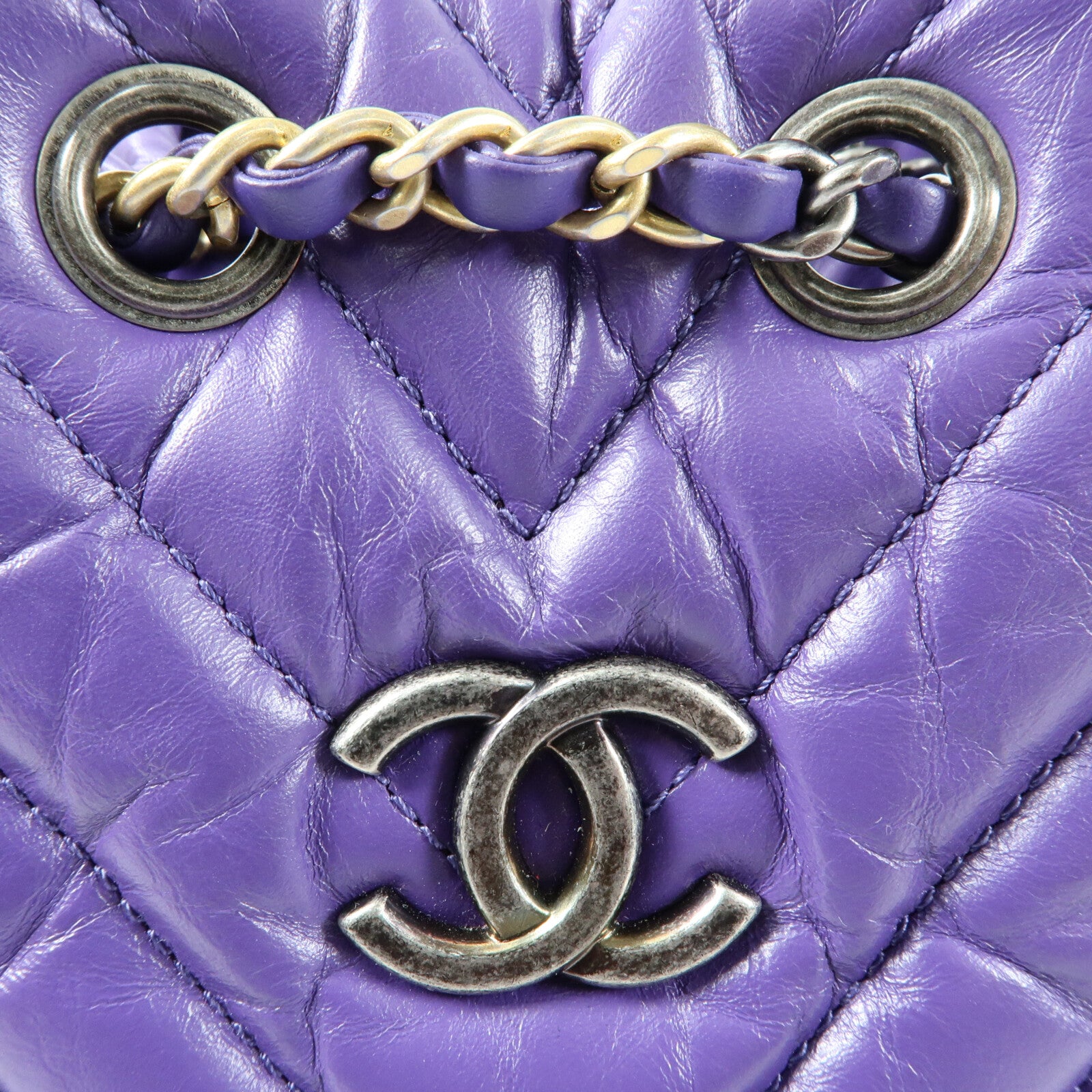 CHANEL 牛皮皮革Gabrielle Backpack鏈帶背包