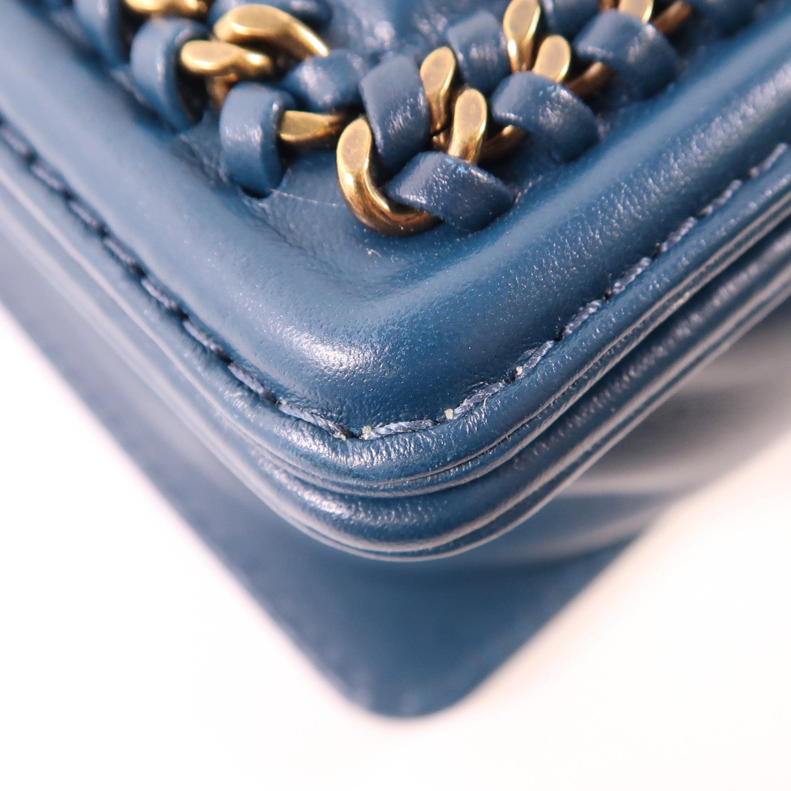 CHANEL 【激減優惠】蛇皮皮革Boy 25金扣手挽肩背兩用袋