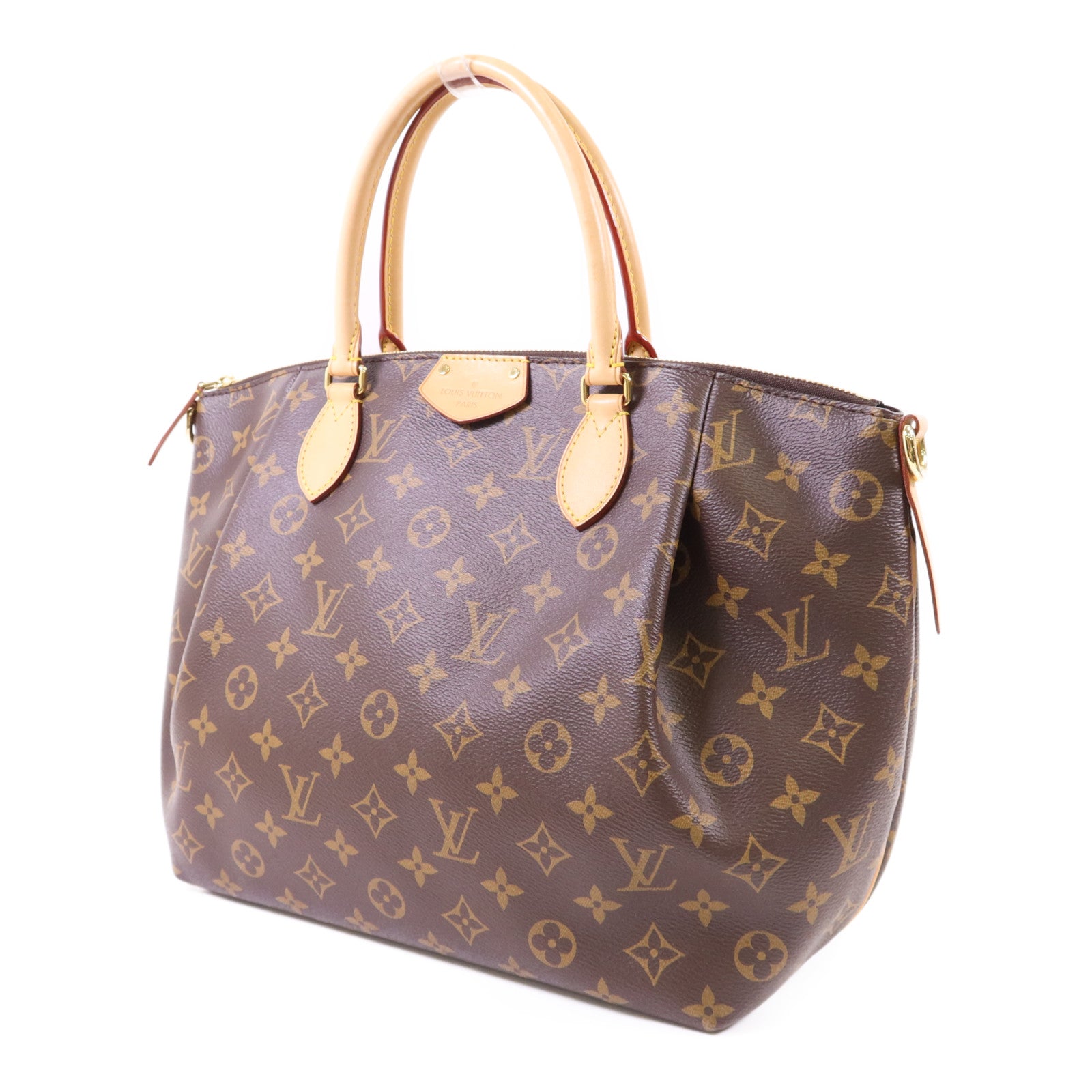 LOUIS VUITTON Monogram Turenne MM金扣手挽肩背兩用袋棕色