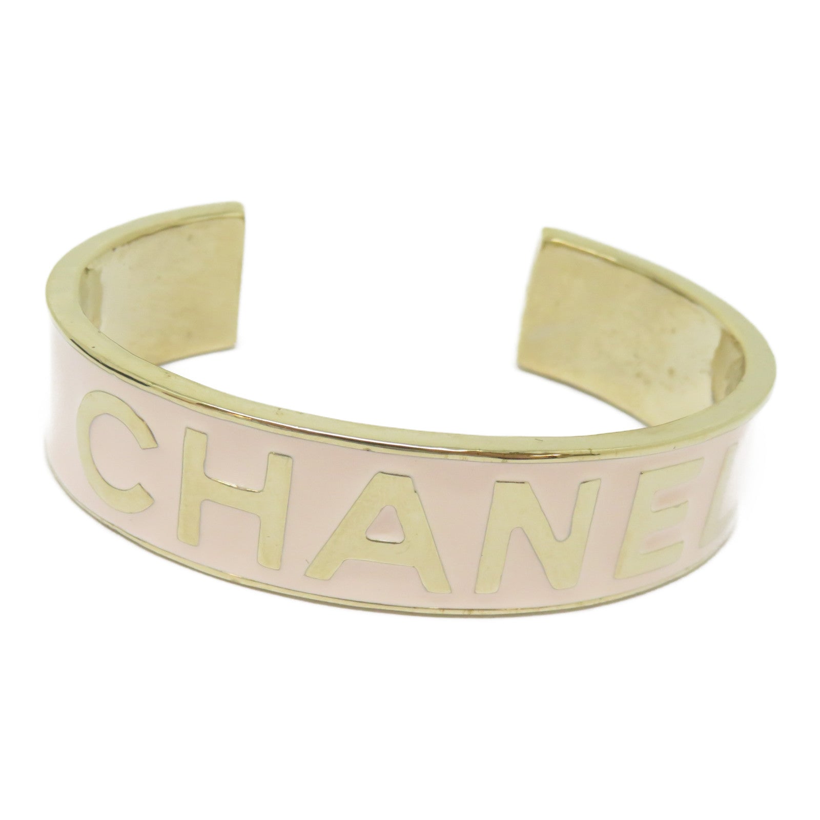 CHANEL 金屬Bangle手鐲金色/粉紅色＃M