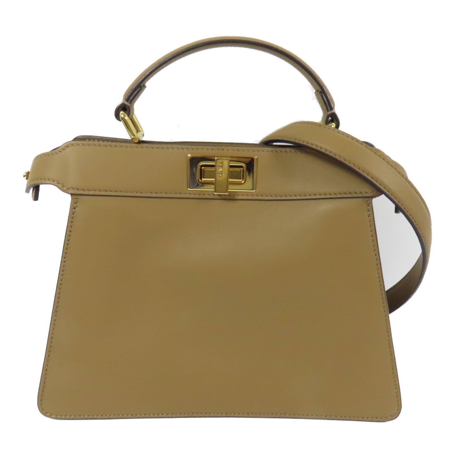 FENDI 牛皮皮革Peekaboo金扣手挽肩背兩用袋