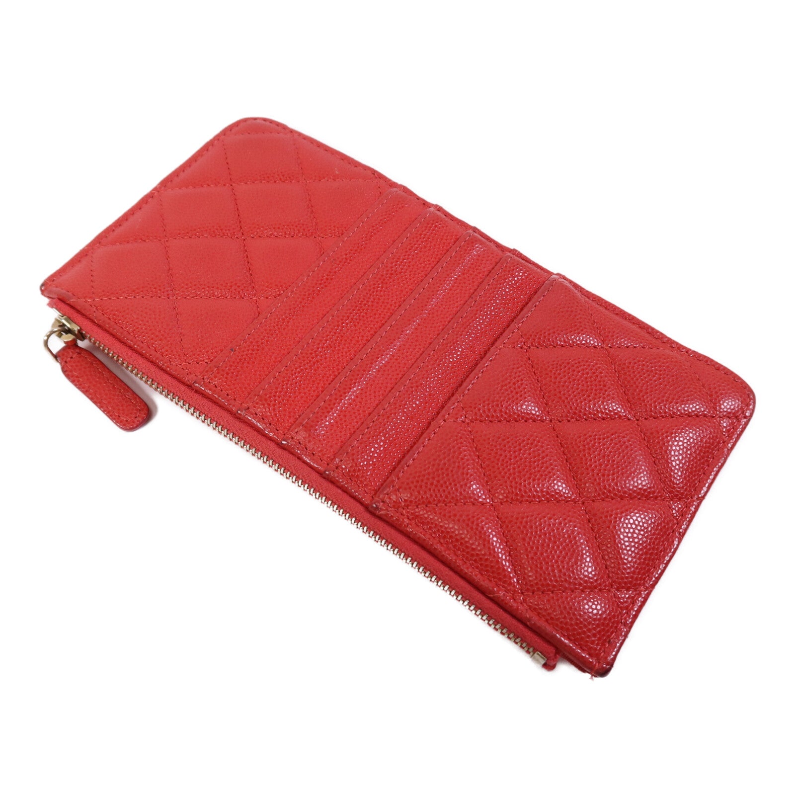 CHANEL 牛皮皮革Phone Case金扣長錢包