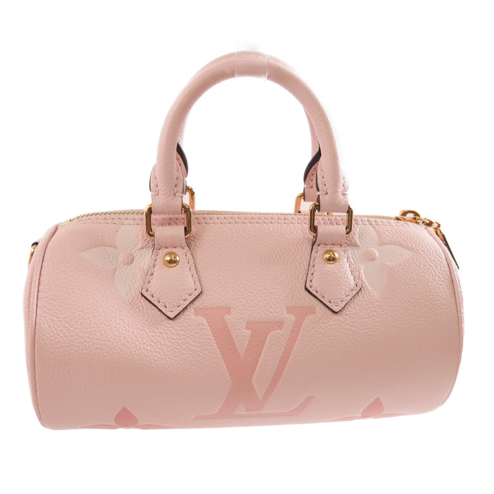 LOUIS VUITTON Mono Empreinte Papillon BB金扣手挽肩背兩用袋粉紅色