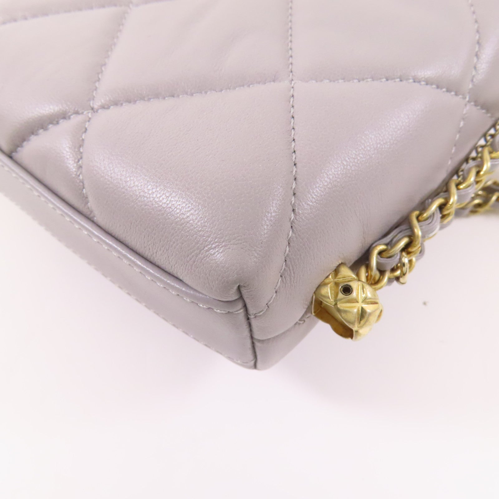 CHANEL 羊皮皮革Shoulder Bag金扣鏈帶肩背袋