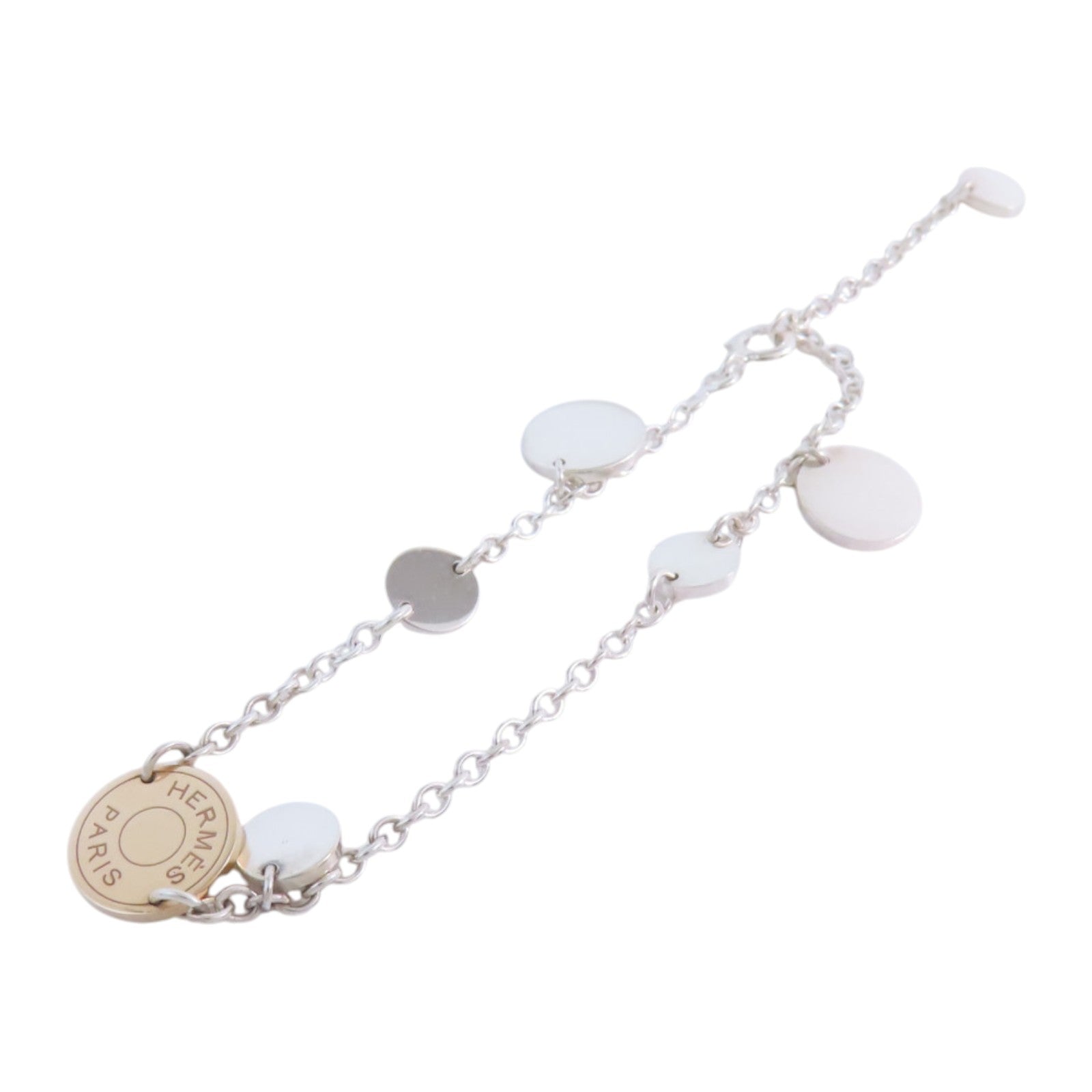 HERMES 18K玫瑰金/925純銀Confett Bracelet銀扣手鏈