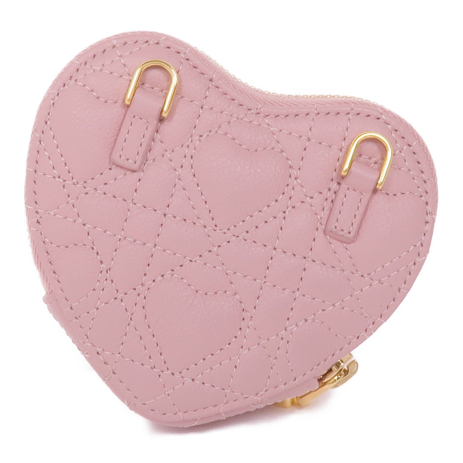 Dior 牛皮皮革Caro Heart Chain Shoulder Bag金扣鏈帶肩背袋
