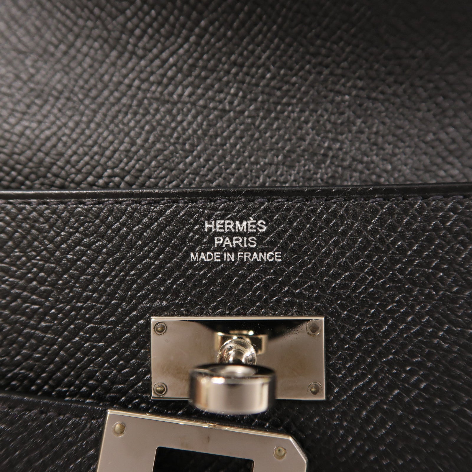 HERMES Epsom皮革Kelly Wallet銀扣長錢包Noir