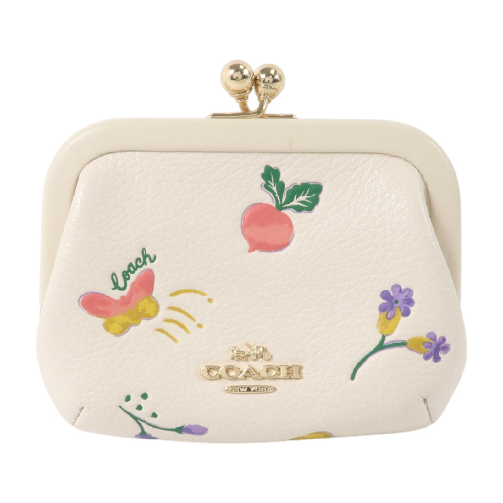 COACH 皮革Nora Kisslock Coin Purse零錢包