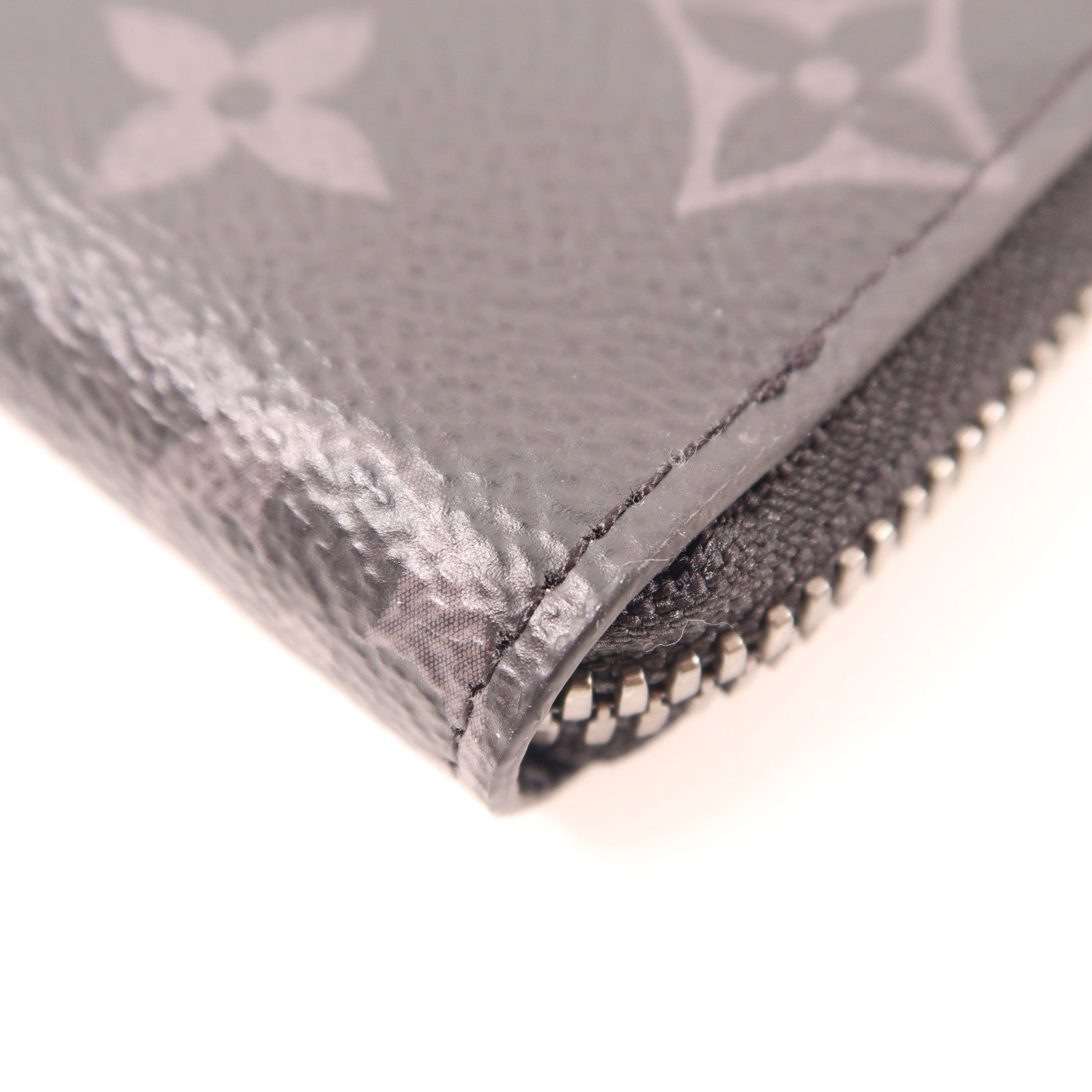 LOUIS VUITTON Monogram Eclipse Porte Monnaie Jour銀扣零錢包黑色