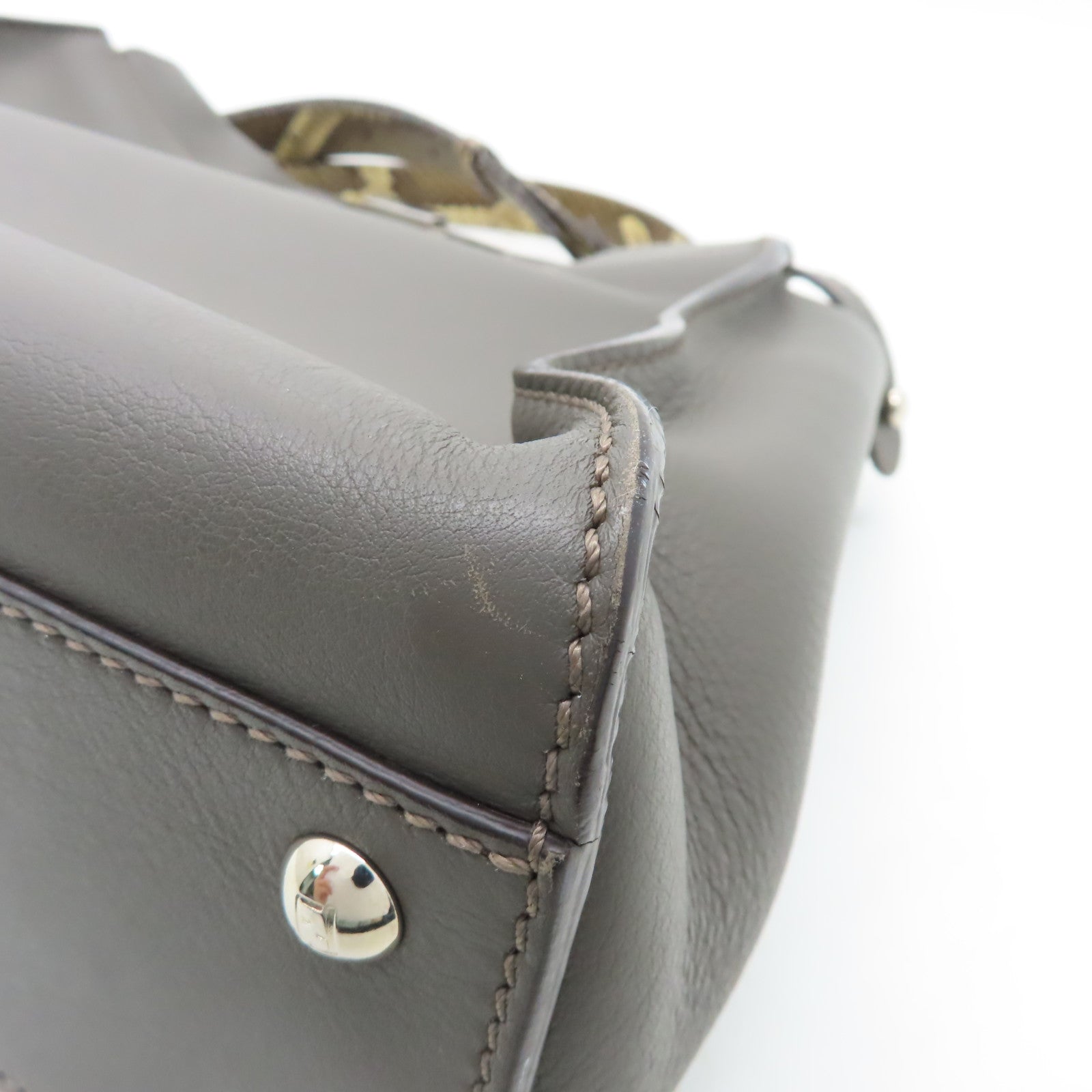 FENDI 【激減優惠】蛇皮皮革/牛皮皮革PeekBoo銀扣手挽肩背兩用袋