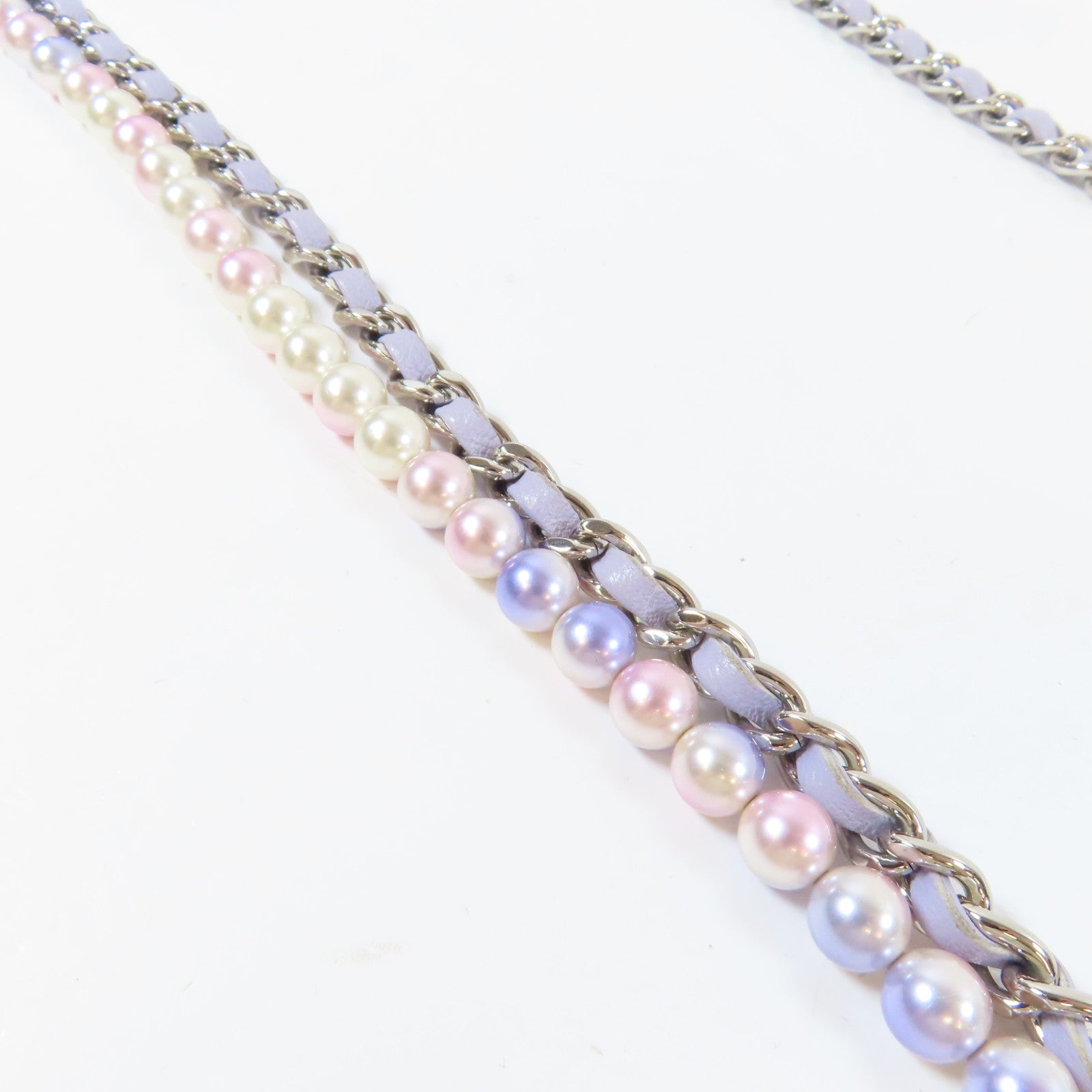 CHANEL 【激減優惠】菱格羊皮皮革Chain Shoulder銀扣鏈帶肩背袋紫色