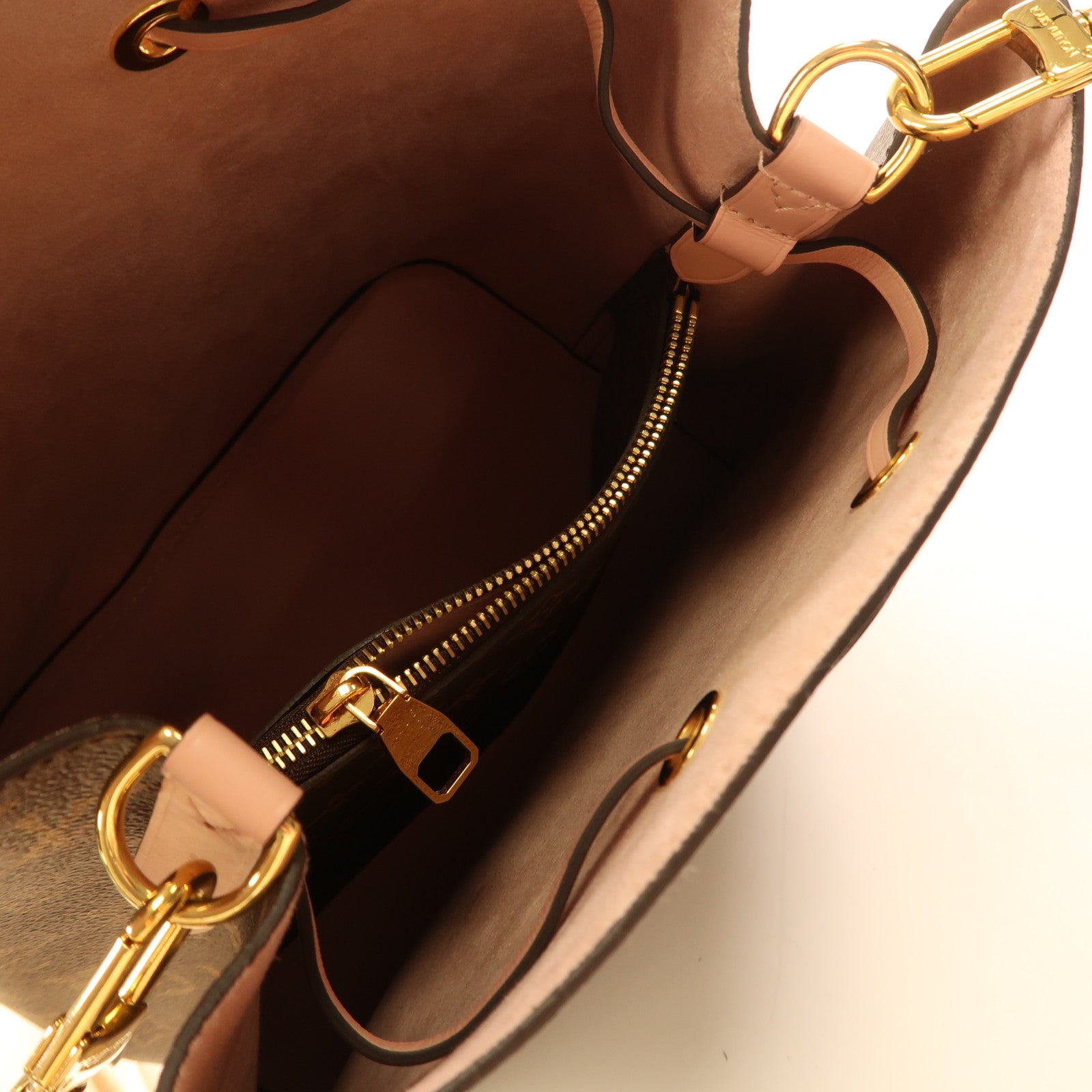 LOUIS VUITTON Monogram Neo Noe金扣手挽肩背兩用袋啡色/粉紅色