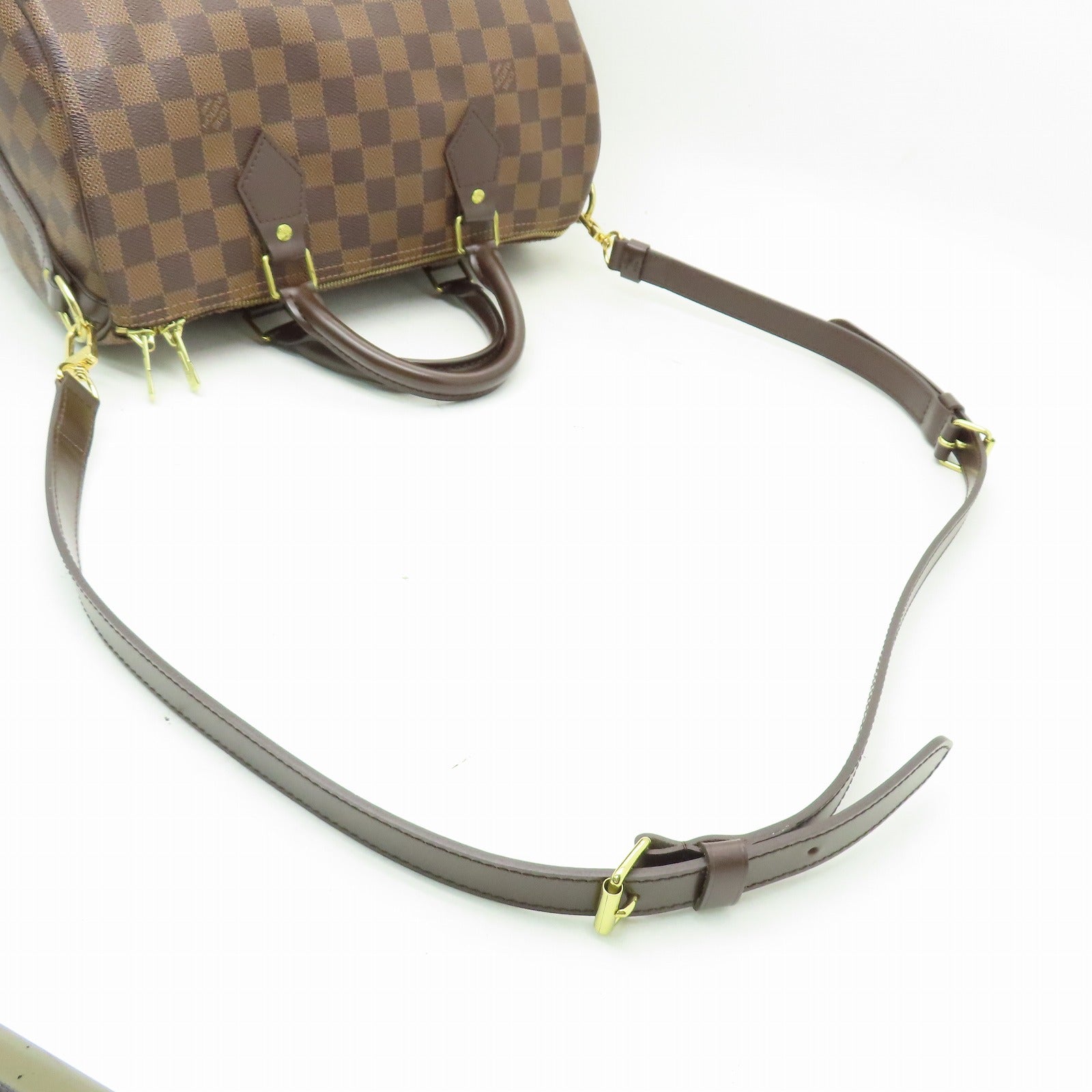 LOUIS VUITTON 【激減優惠】Damier Speedy Bandouliere 30金扣手挽肩背兩用袋啡色
