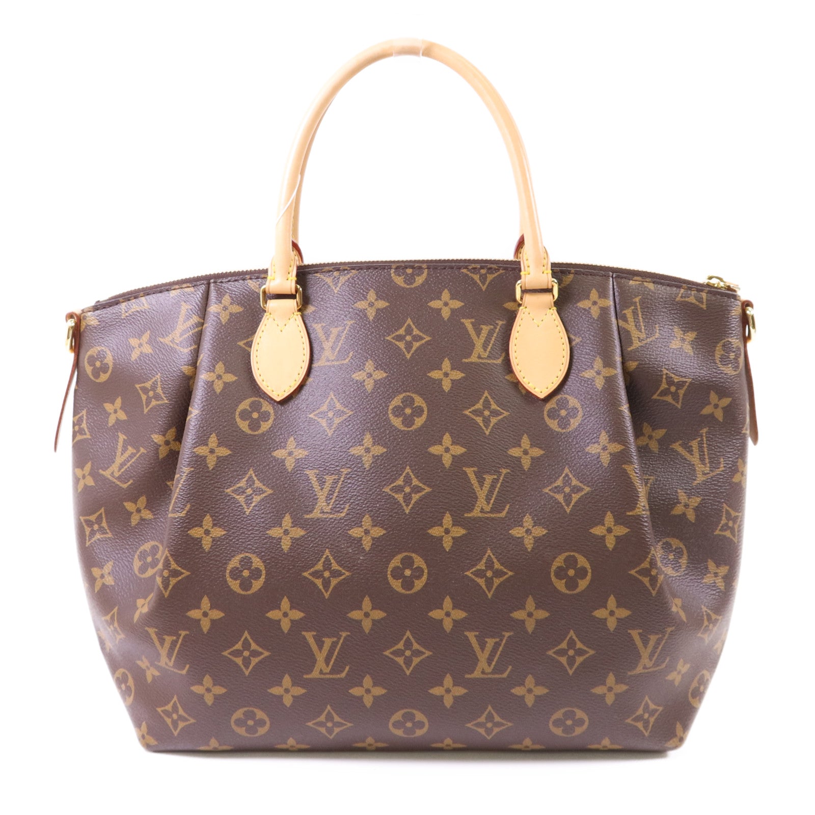 LOUIS VUITTON Monogram Turenne MM金扣手挽肩背兩用袋棕色