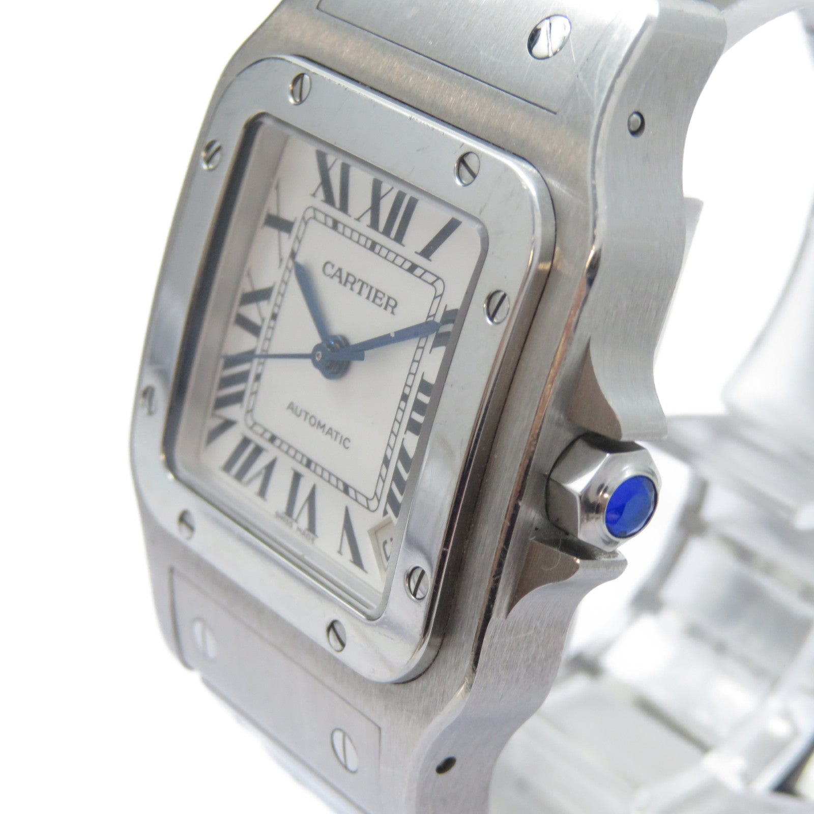 CARTIER Santos Galbee不鏽鋼手錶自動機芯白色