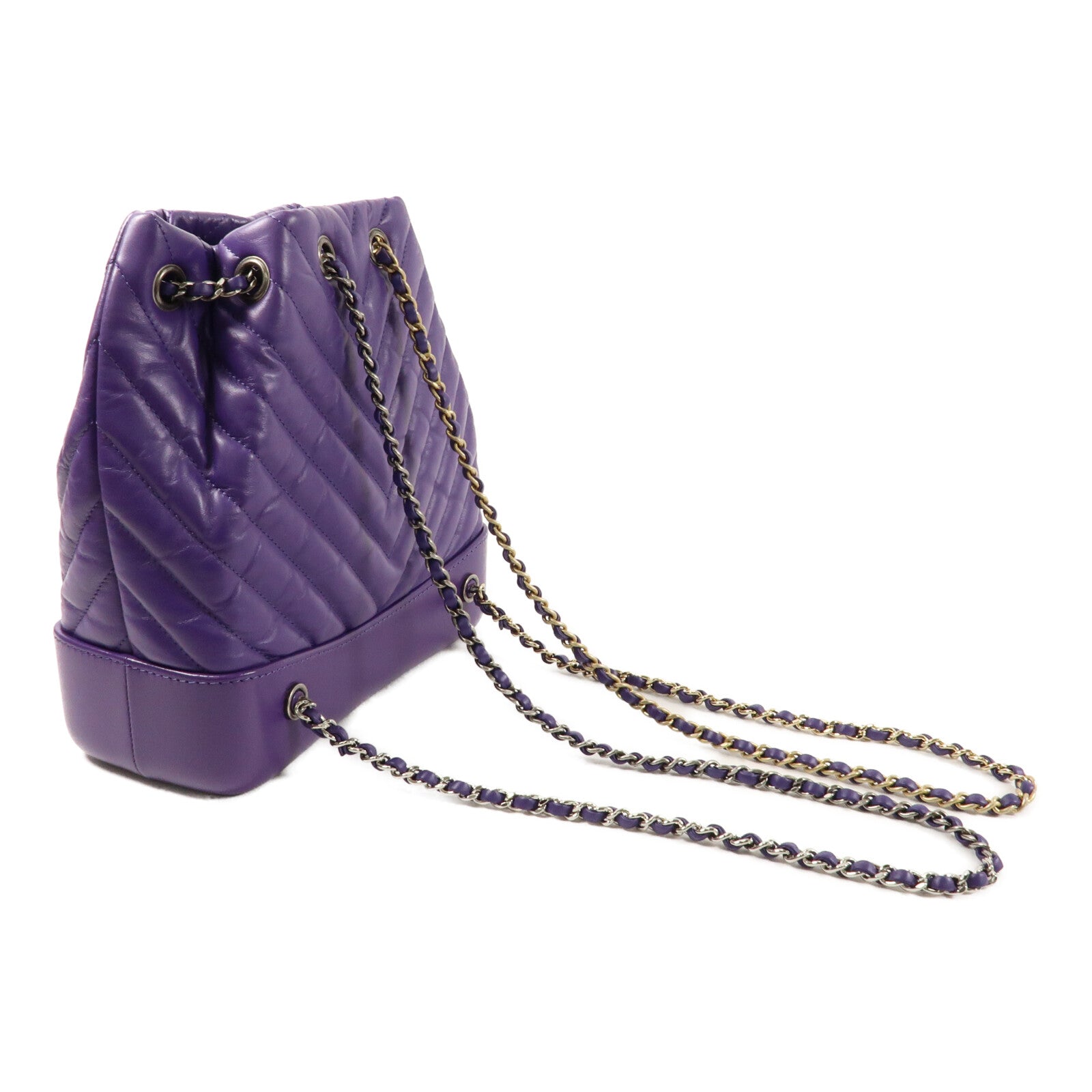 CHANEL 牛皮皮革Gabrielle Backpack鏈帶背包