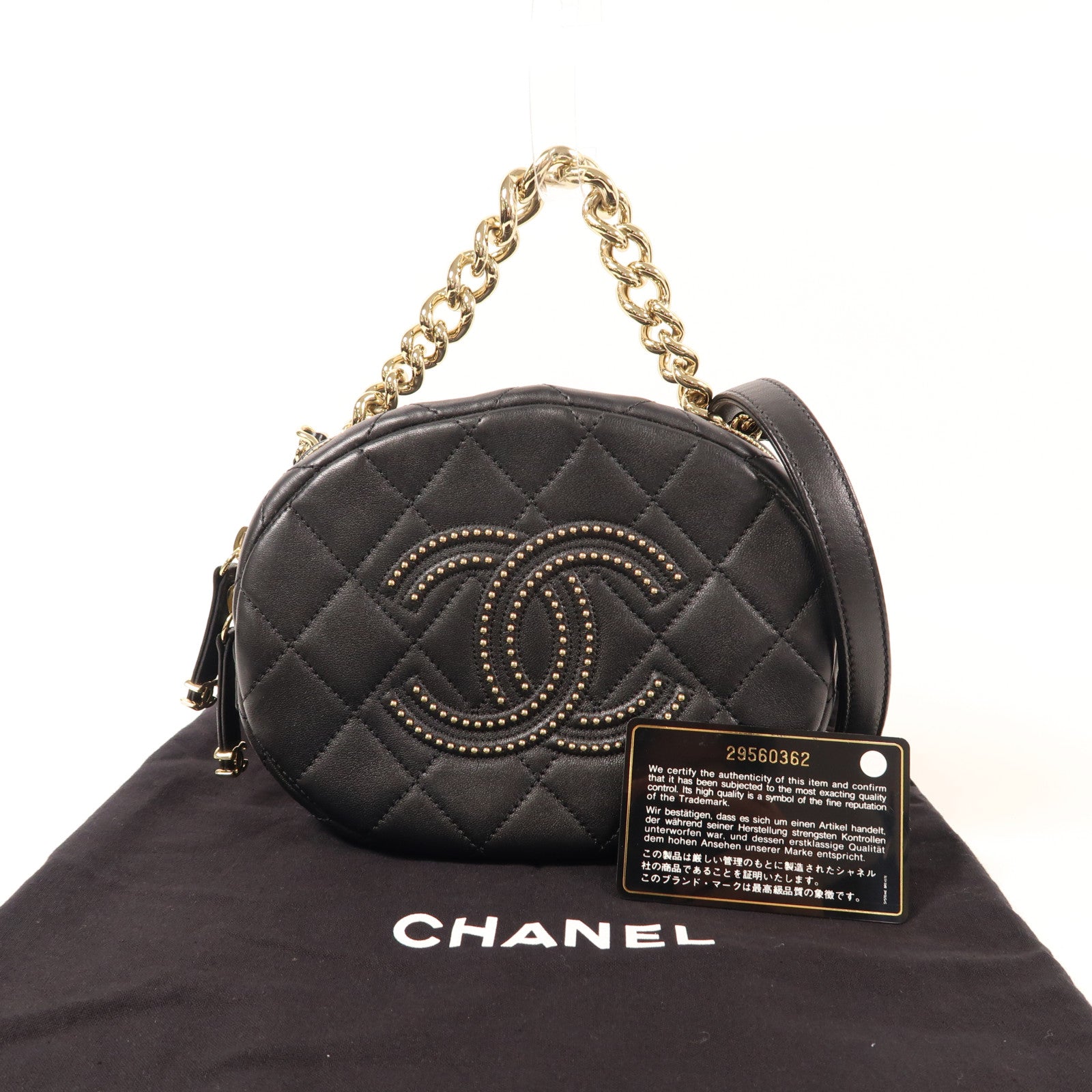 CHANEL 【激減優惠】牛皮皮革2 Way Chain Shoulder金扣手挽肩背兩用袋