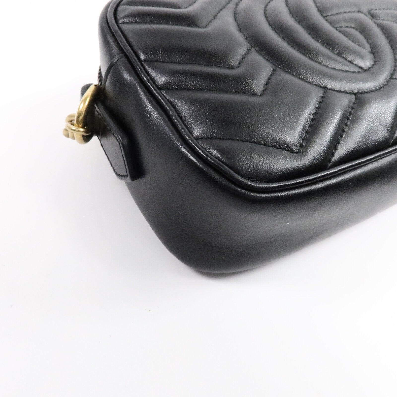 GUCCI 牛皮皮革GG Marmont Mini鏈帶肩背袋