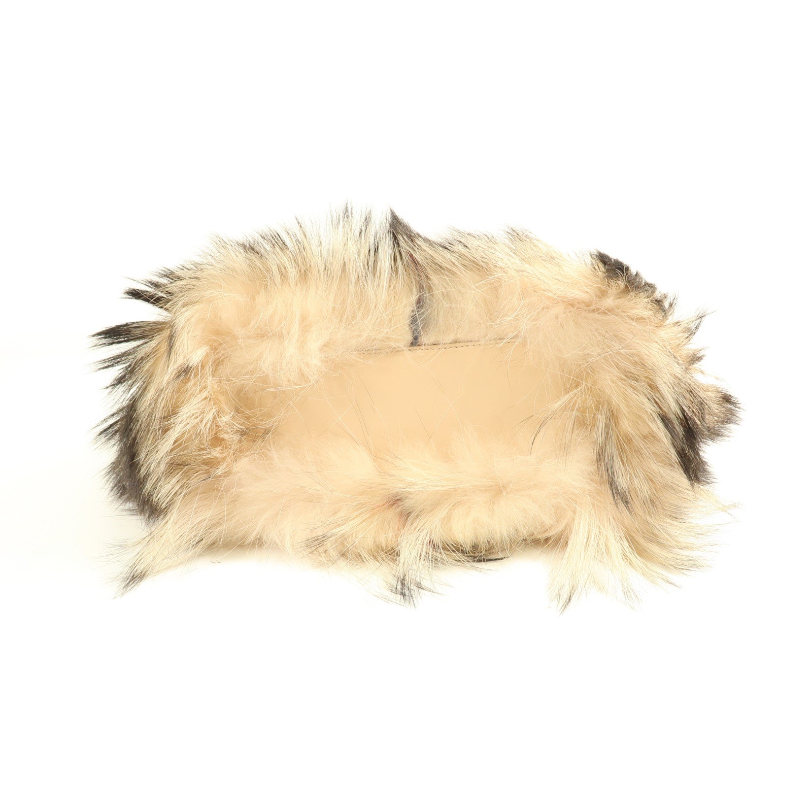 FENDI 狐狸毛Peekaboo S Size銀扣手挽肩背兩用袋