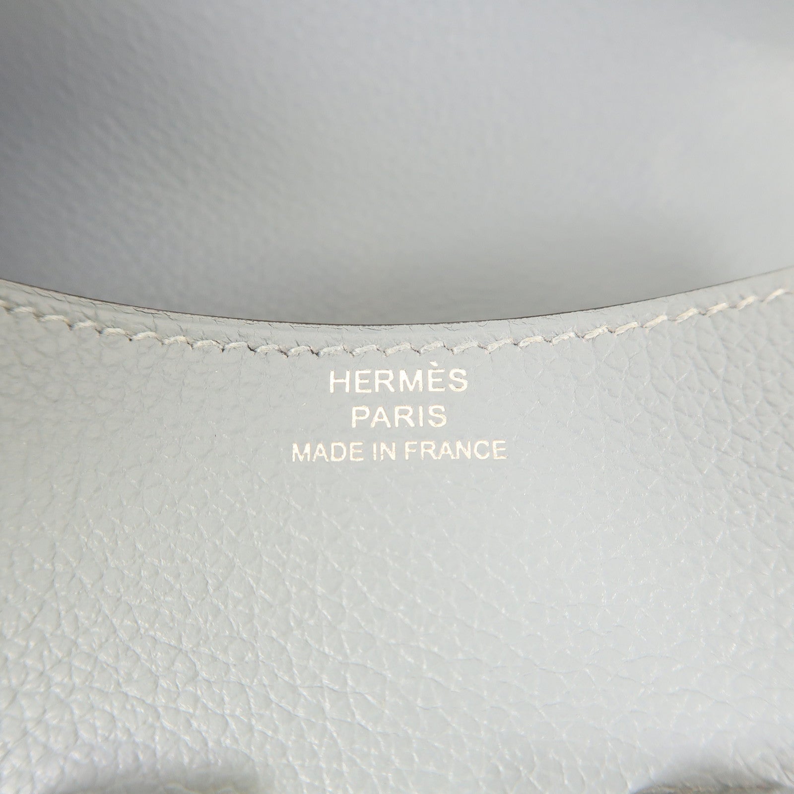 HERMES Clemence皮革Constance Slim銀扣錢包Blue