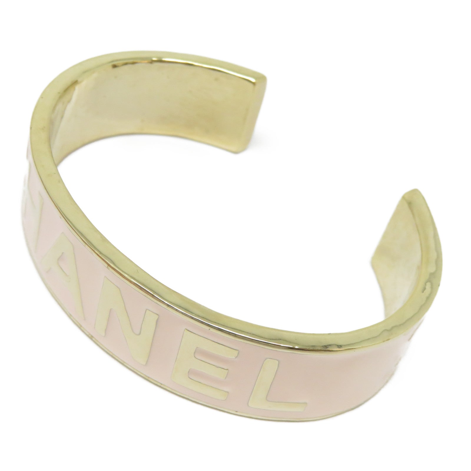 CHANEL 金屬Bangle手鐲金色/粉紅色＃M