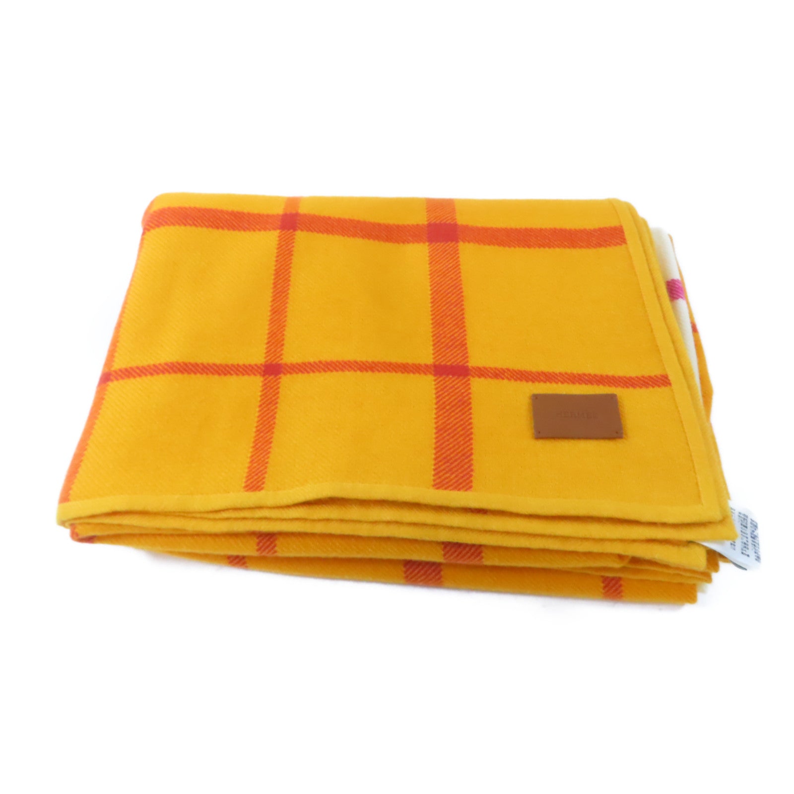 HERMES 羊絨Blanket毯子橙色/紅色