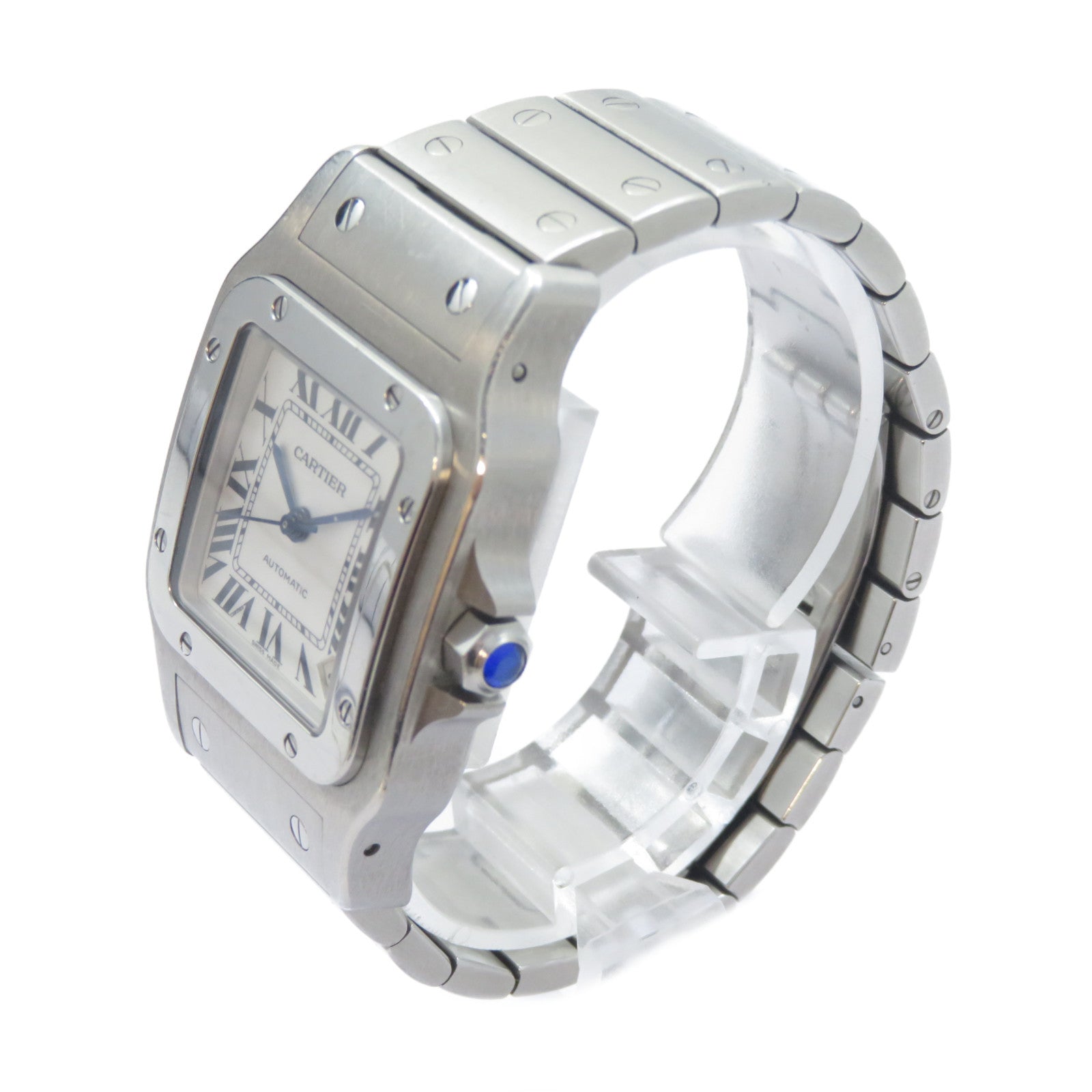 CARTIER Santos Galbee不鏽鋼手錶自動機芯白色