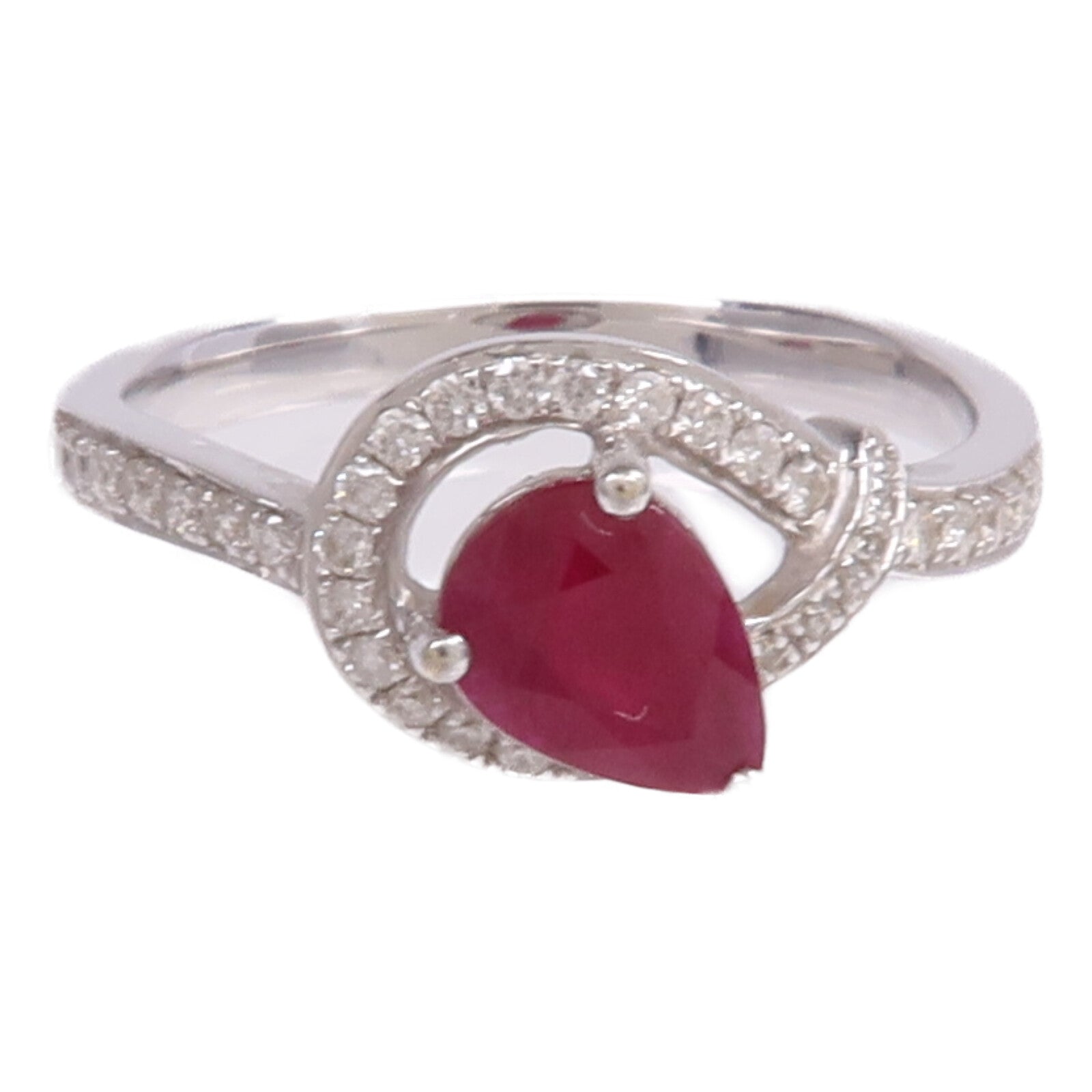 JEWELRY 【激減優惠】18K白金Ruby Diamond Ring紅寶石/鑽石戒指US#6.5