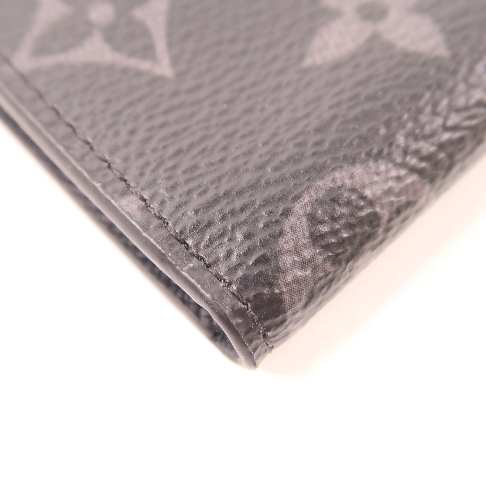 LOUIS VUITTON Monogram Eclipse Porte Monnaie Jour銀扣零錢包黑色
