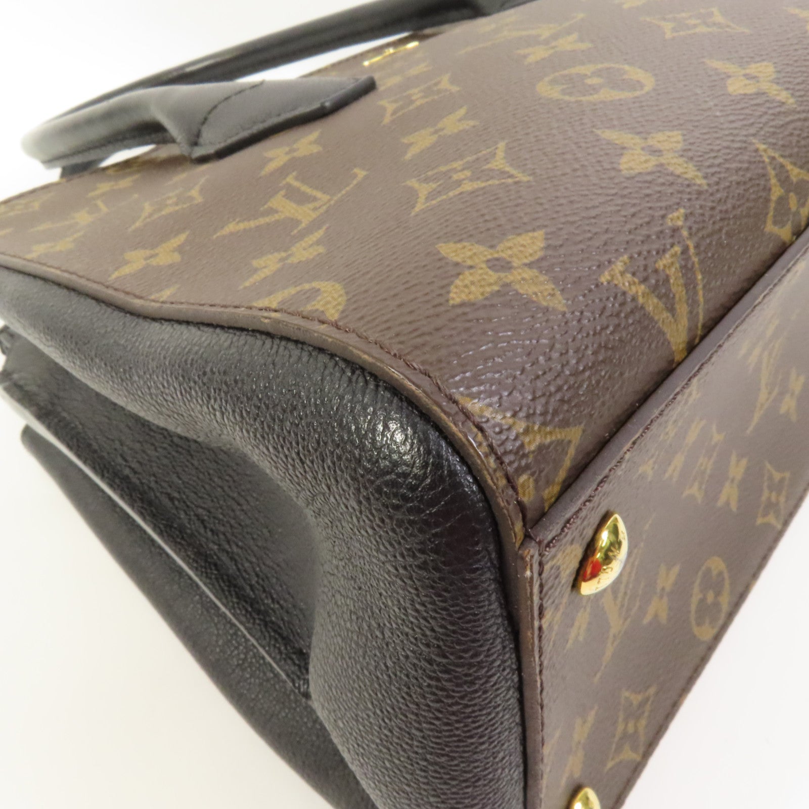 LOUIS VUITTON Monogram/牛皮皮革Florine金扣手挽肩背兩用袋