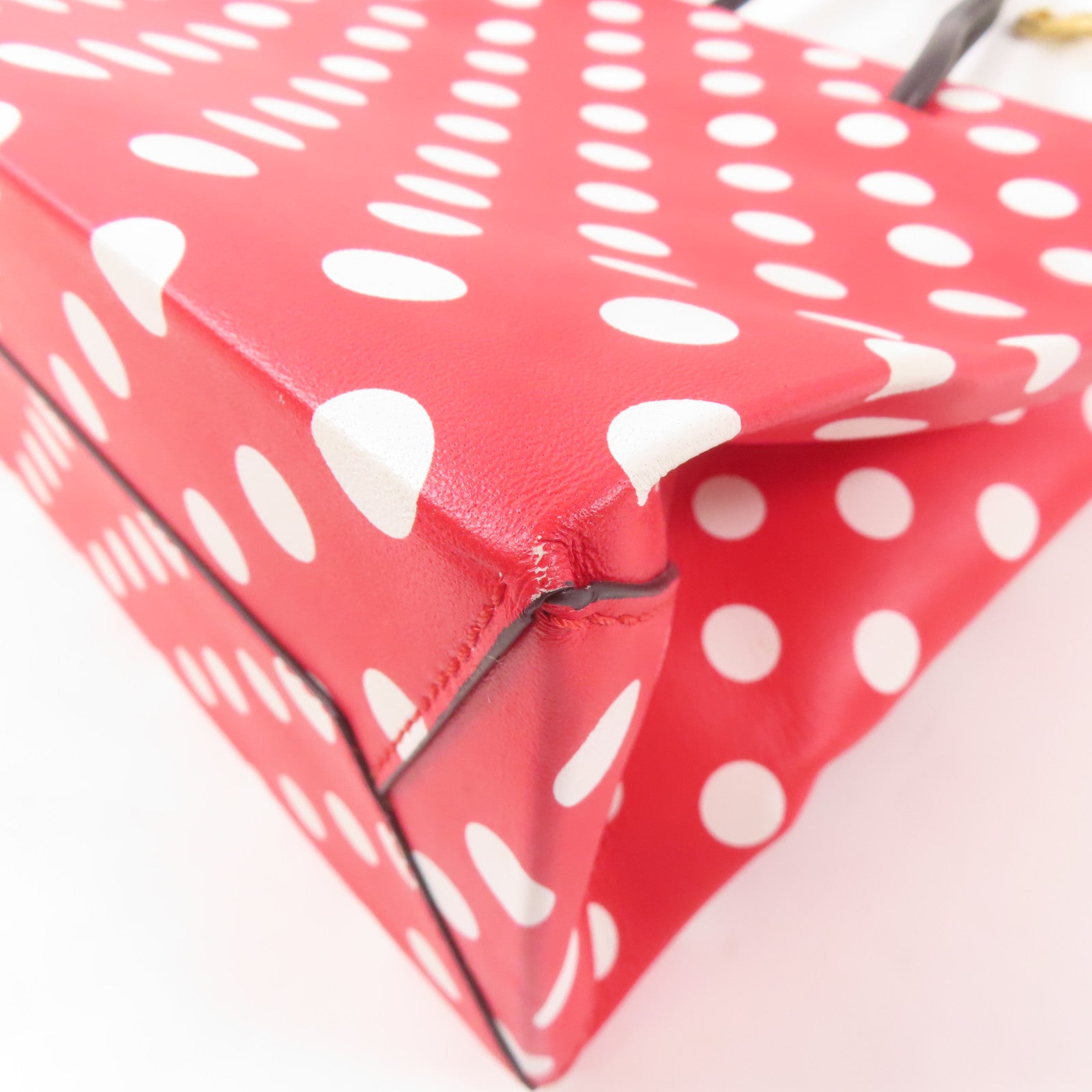 MOSCHINO 牛皮皮革Tote Bag手挽肩背兩用袋紅色/白色