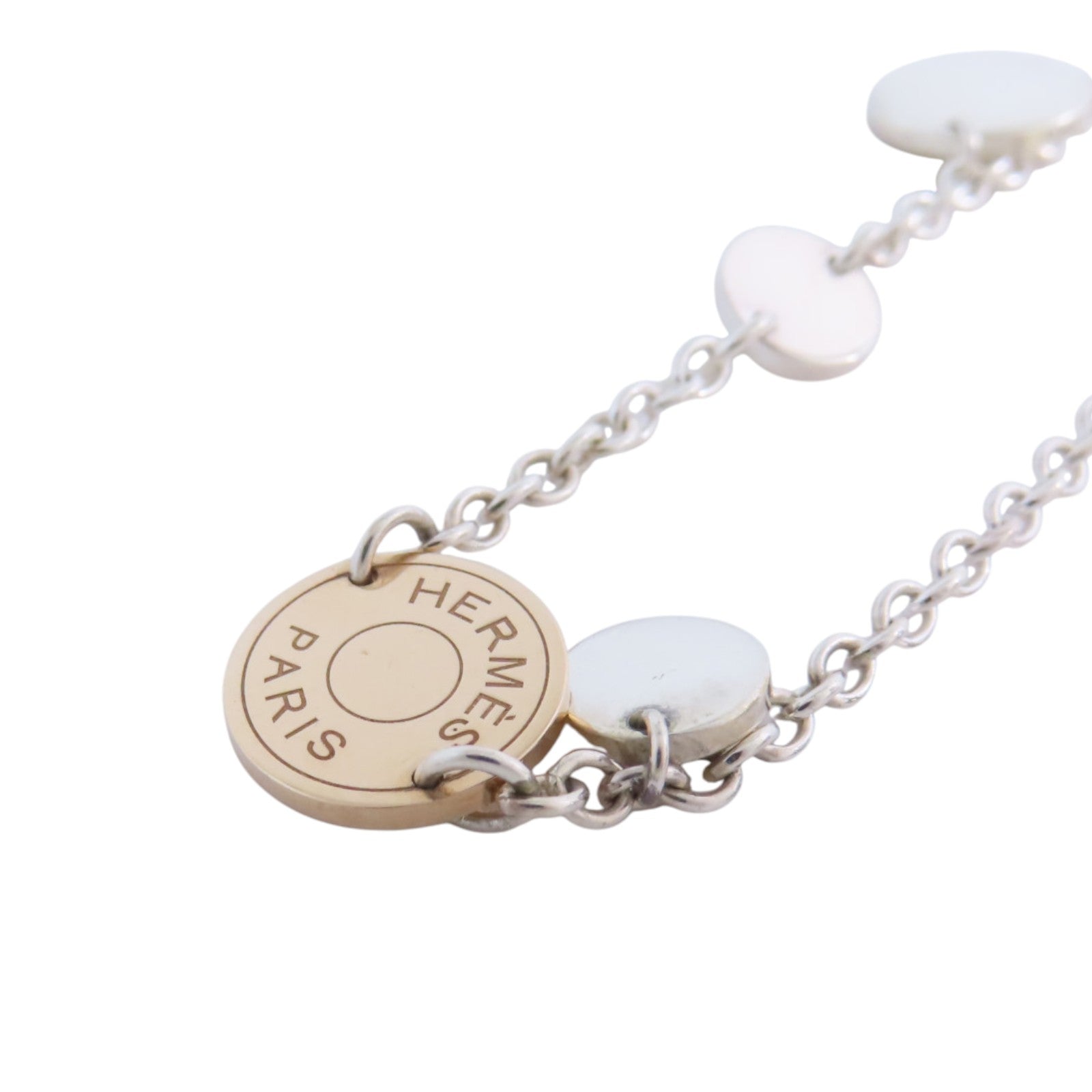 HERMES 18K玫瑰金/925純銀Confett Bracelet銀扣手鏈