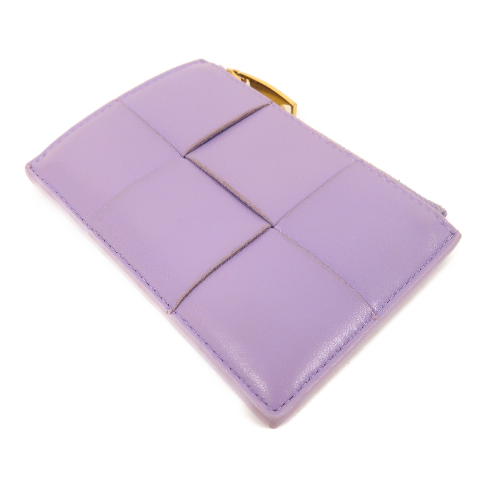 BOTTEGA VENETA 羊皮皮革Coin Purse金扣零錢包紫色