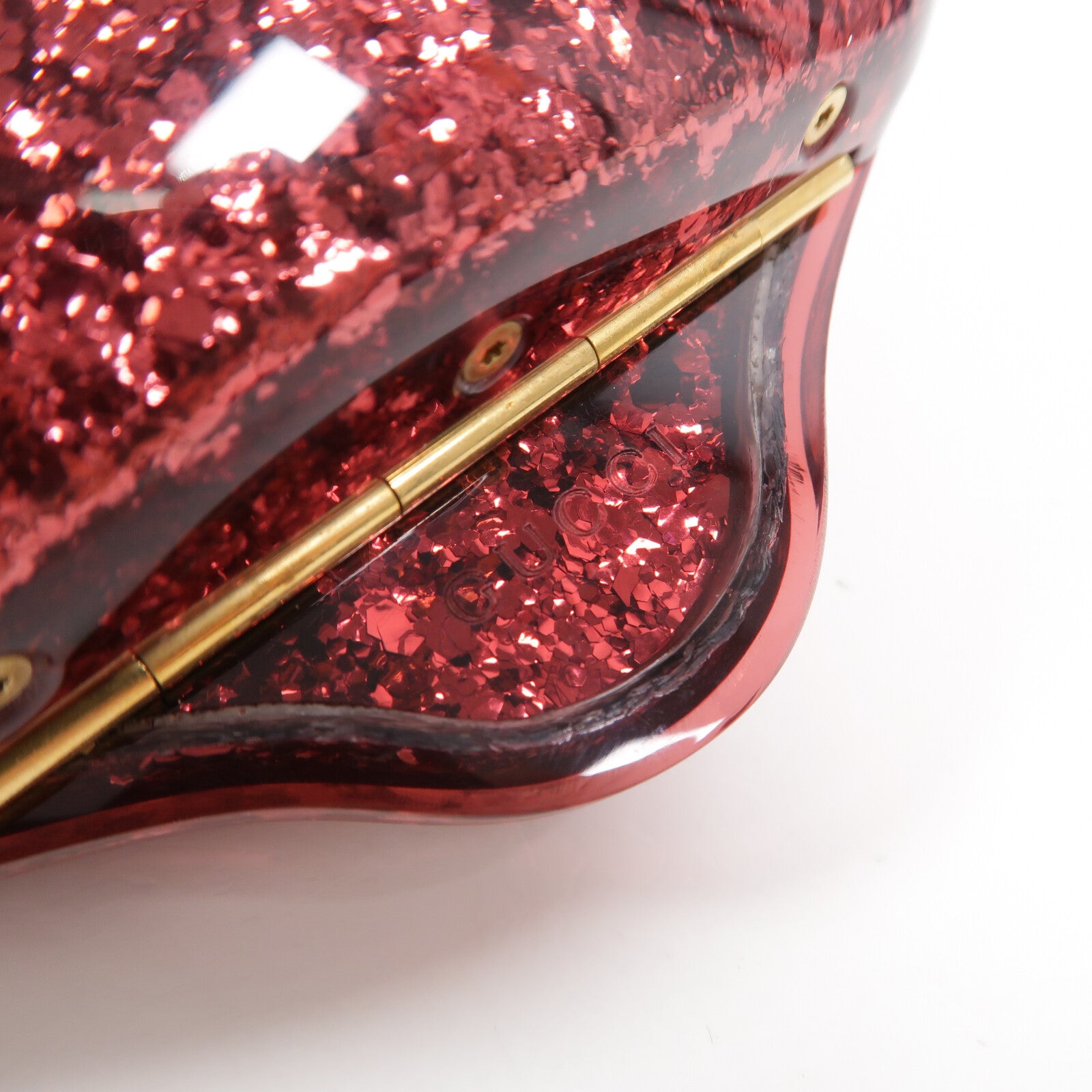 GUCCI Plexiglass Glitter Cat Clutch鏈帶肩背袋