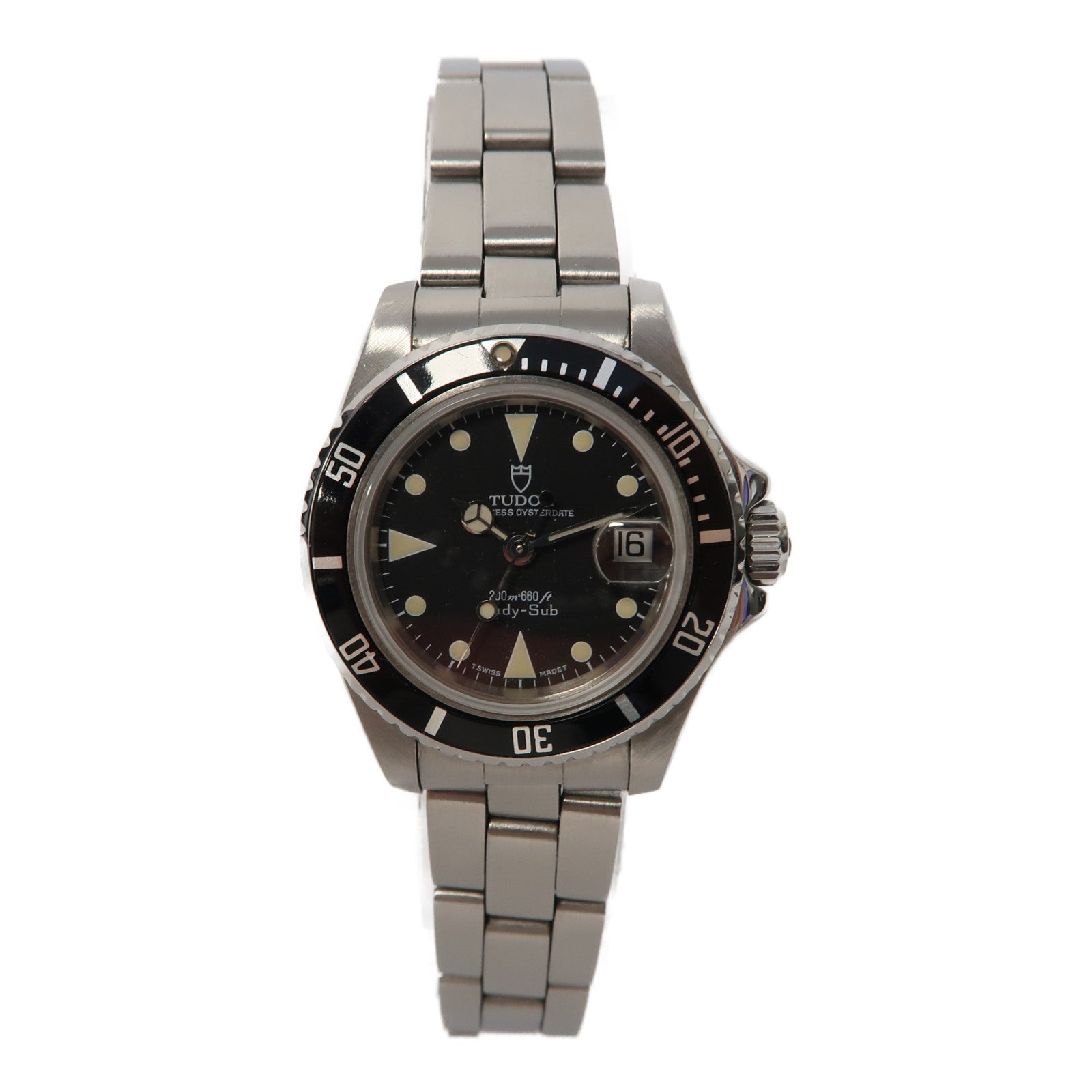 TUDOR 不鏽鋼Prince Oysterdate 27mm自動機芯黑色/銀色