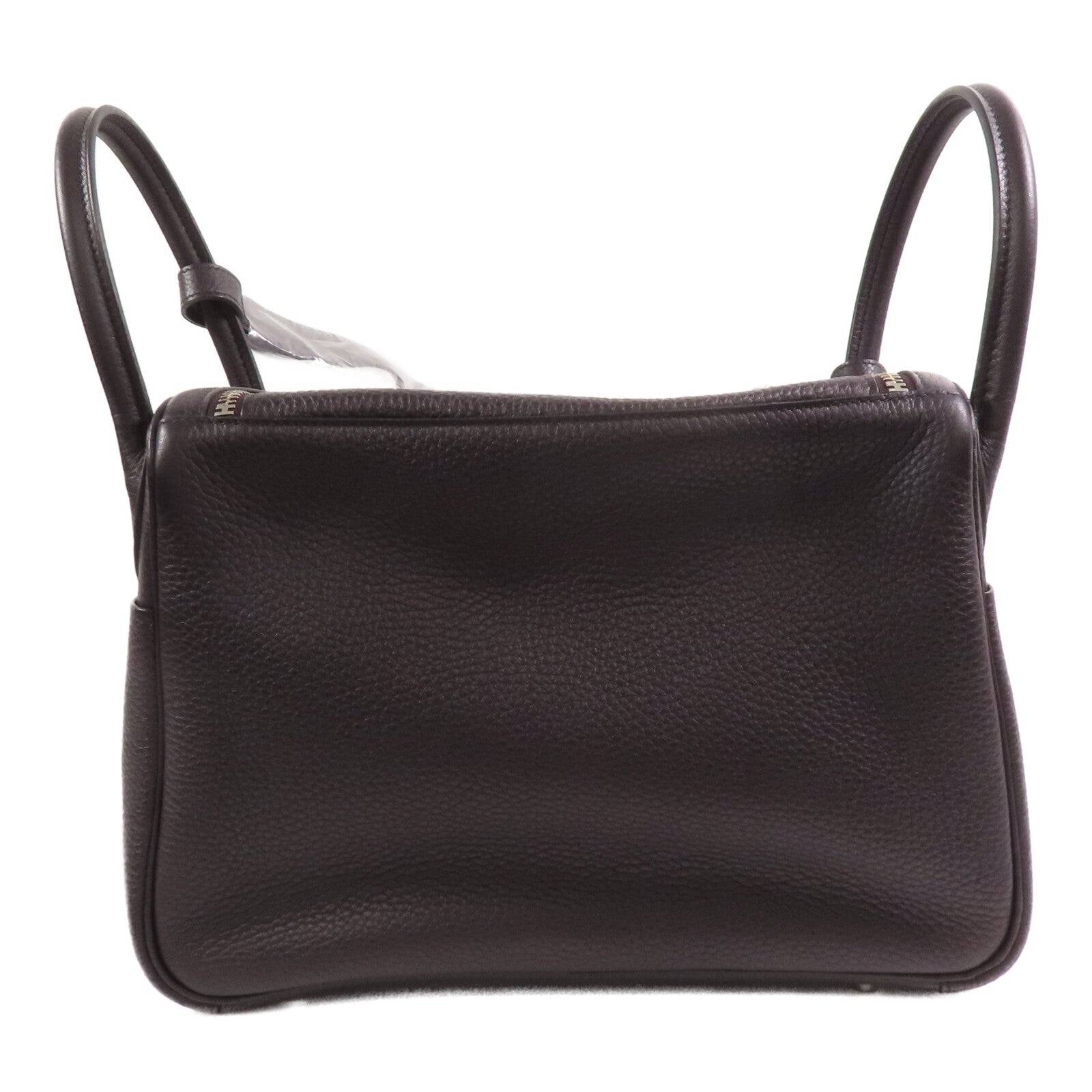 HERMES Clemence皮革Lindy 30銀扣肩背袋Raisin