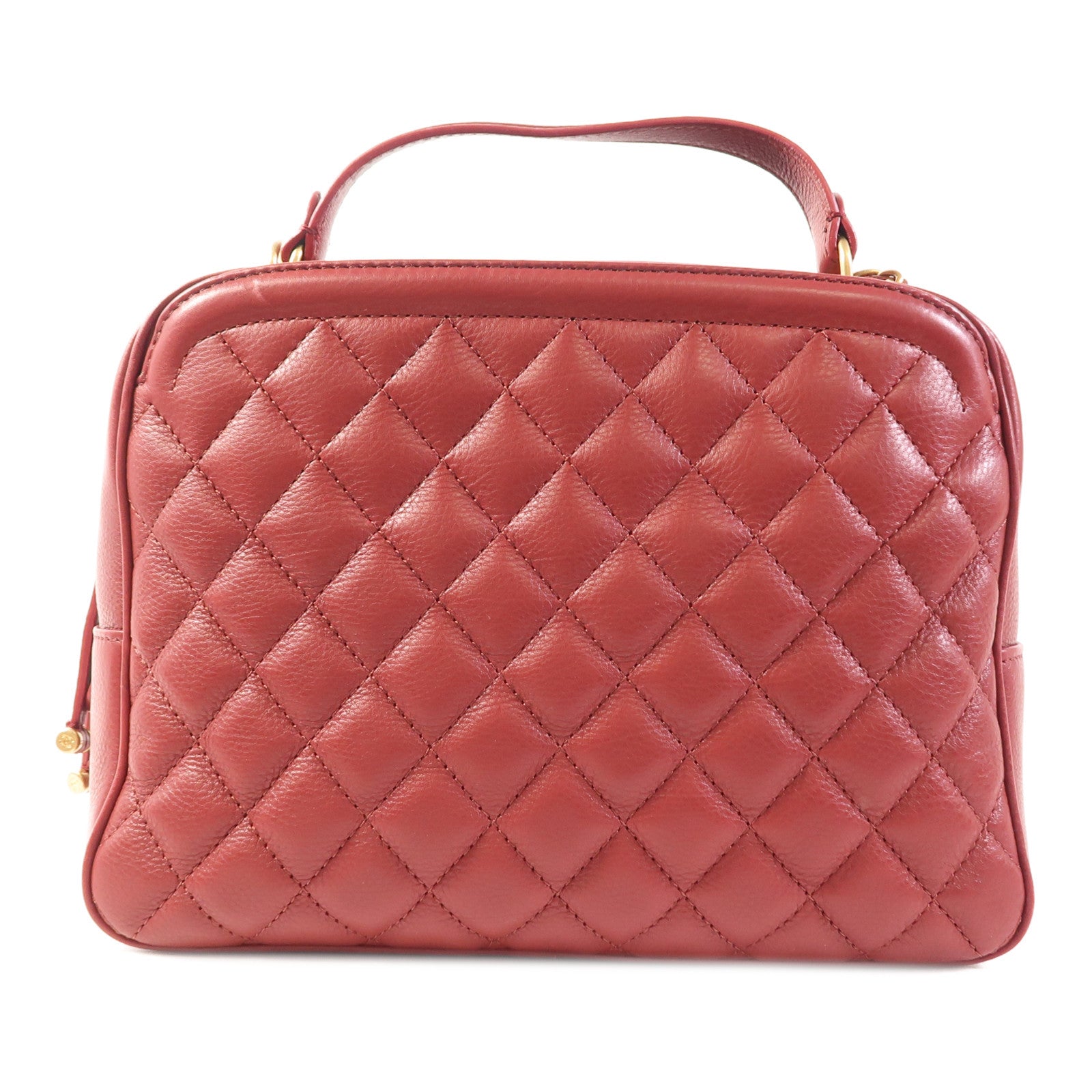 CHANEL 羊皮皮革Shoulder Bag金扣手挽肩背兩用袋