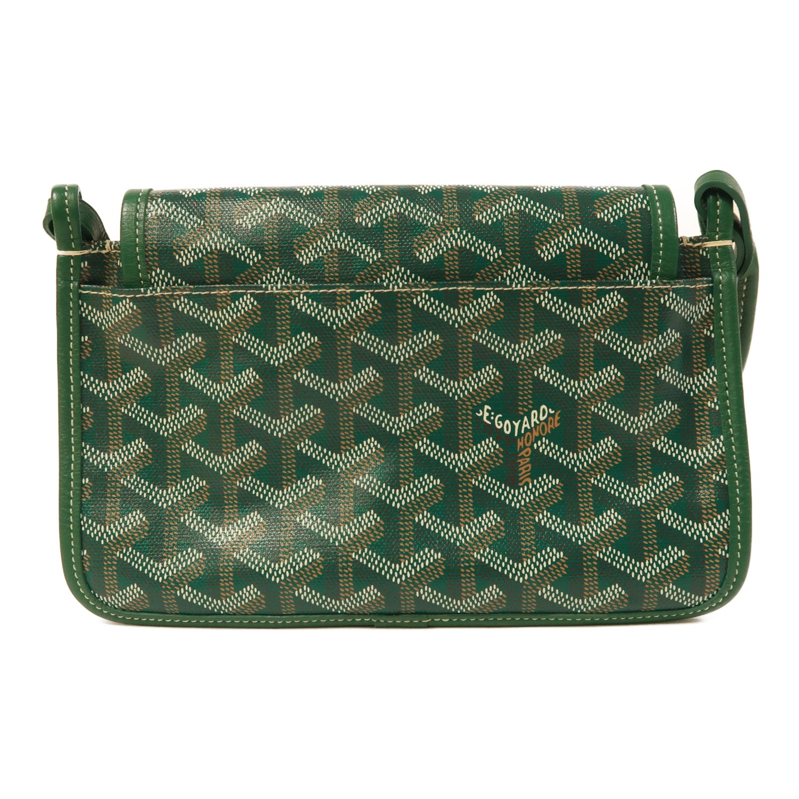 GOYARD 塗層帆布Plumet銀扣肩背袋綠色