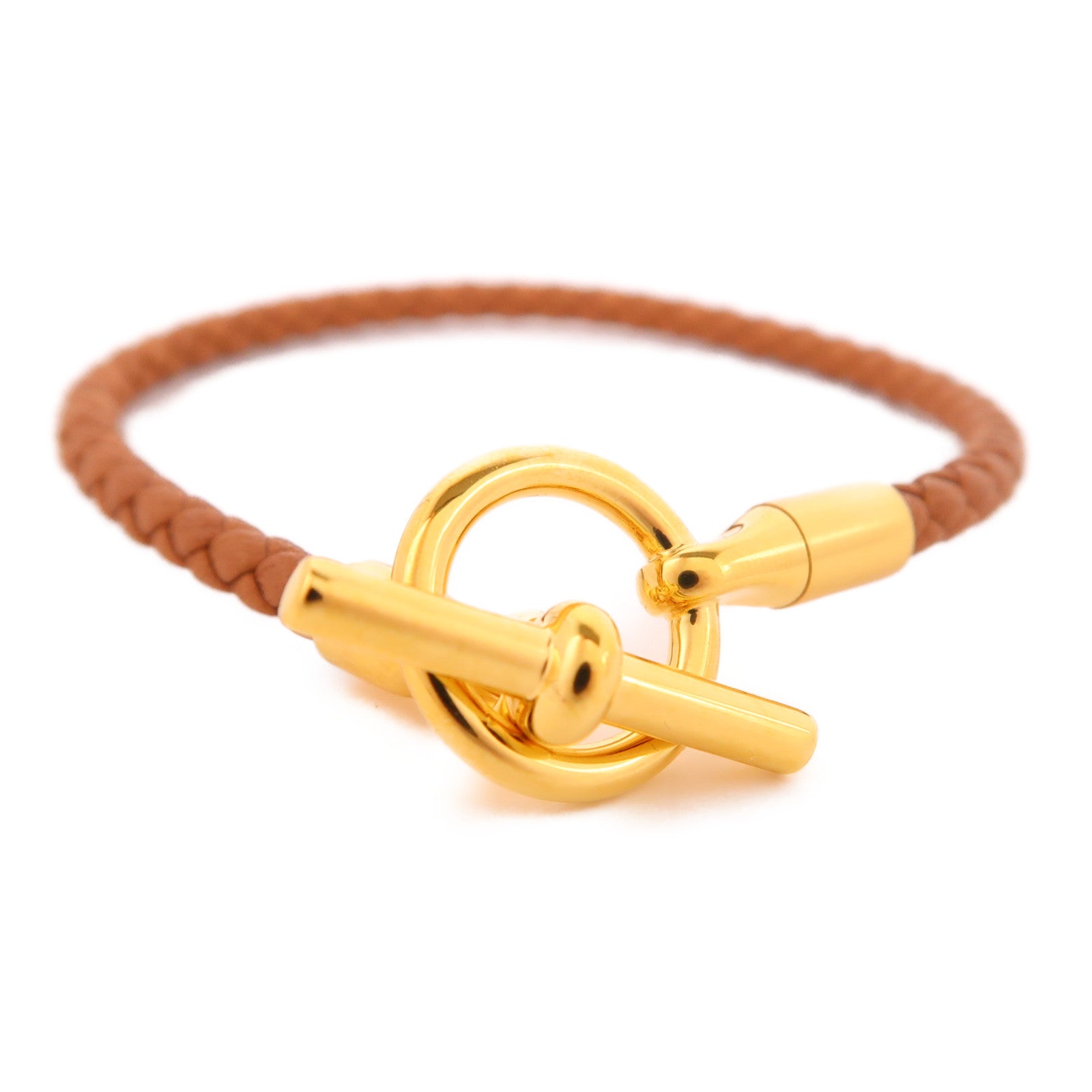 HERMES Swift皮革Glenan H Trio Bracelet金扣手帶Gold – Brand
