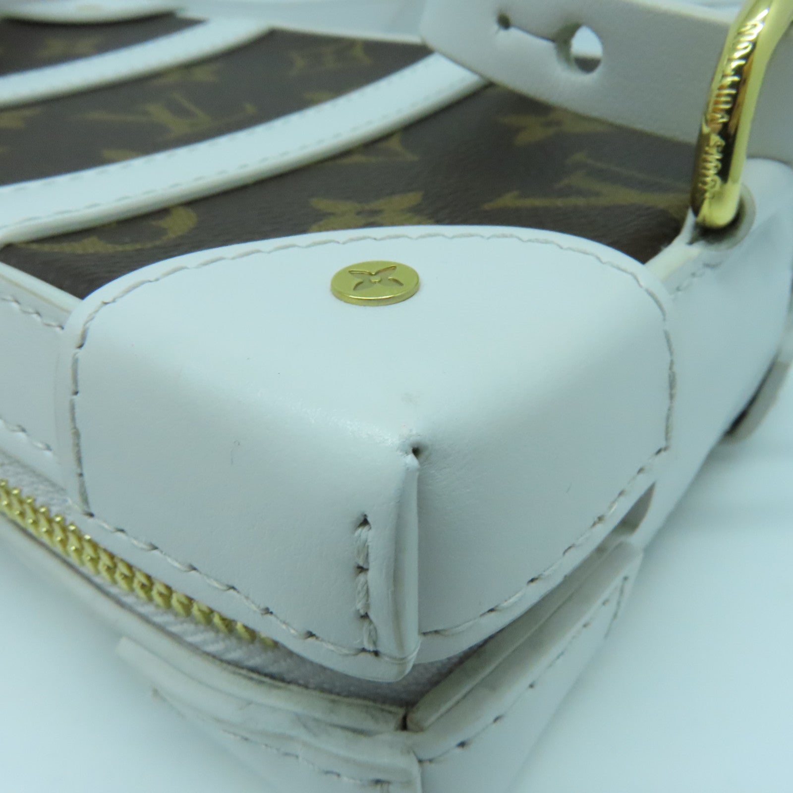 LOUIS VUITTON 【清倉大減價】Monogram Soft Trunk NBA Edition Shoulder Bag金扣肩背袋啡色白色