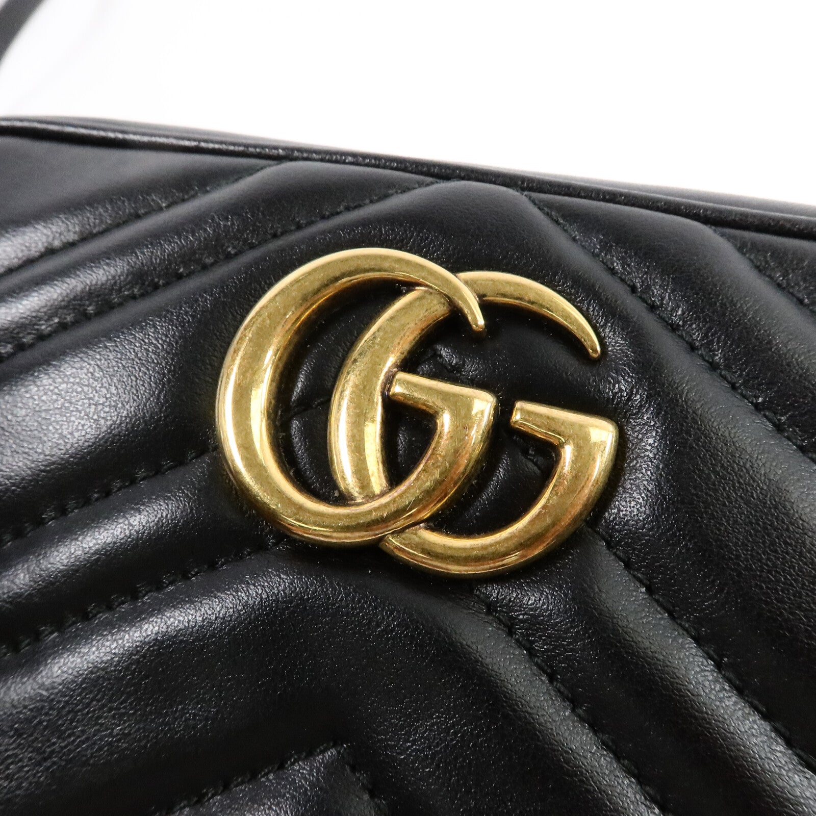GUCCI 牛皮皮革GG Marmont Mini鏈帶肩背袋
