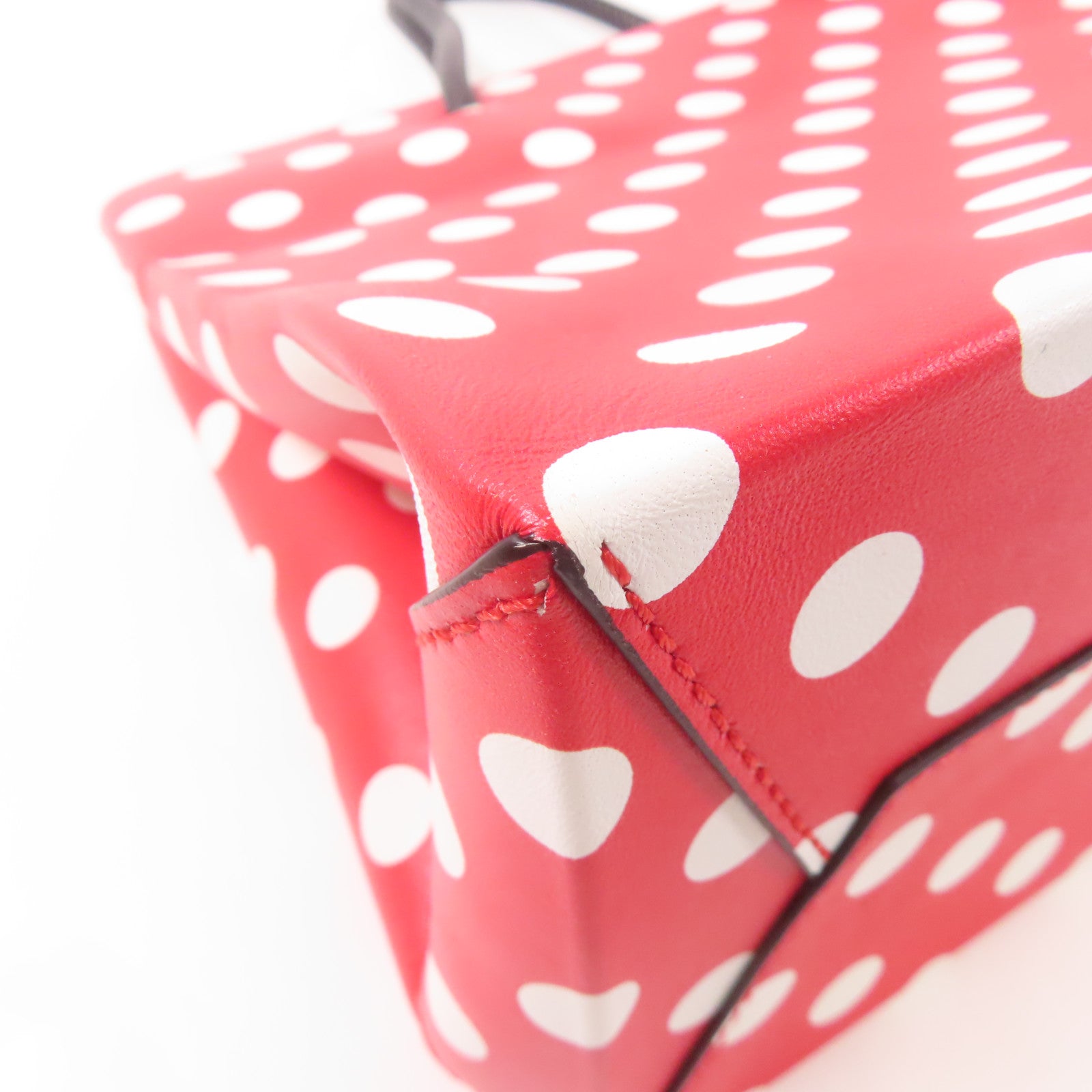 MOSCHINO 牛皮皮革Tote Bag手挽肩背兩用袋紅色/白色