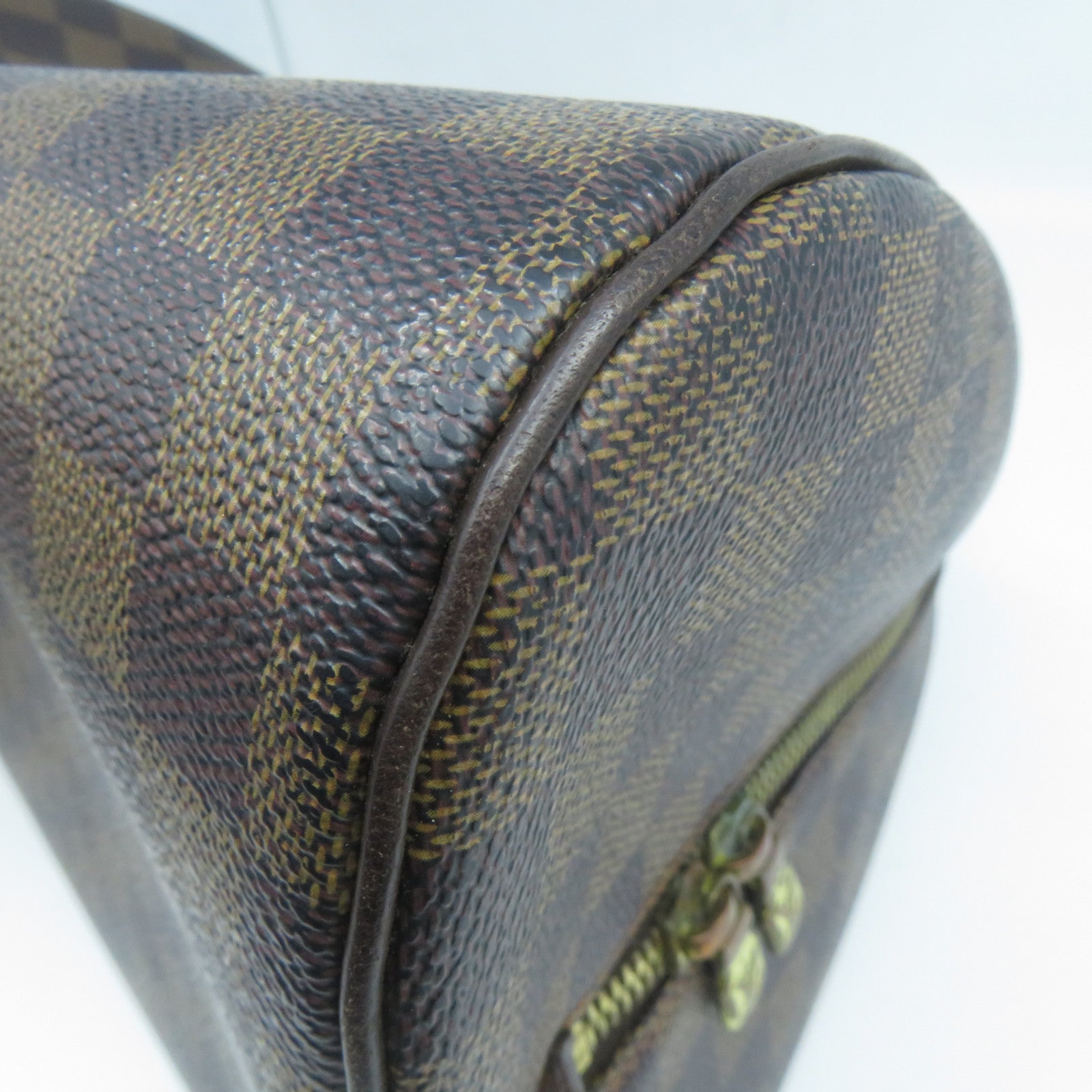 LOUIS VUITTON Damier Rivera MM金扣手挽袋啡色